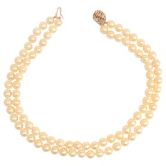 Large Akoya Pearl Double Strand Necklace