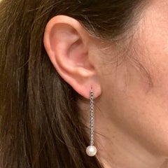 Large Akoya Pearl Sapphire Earrings 14 Karat Gold 8.7 mm Certified
