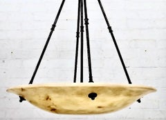 Large Alabaster Art Deco Style Chandelier