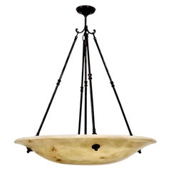 Large Alabaster Art Deco Style Chandelier