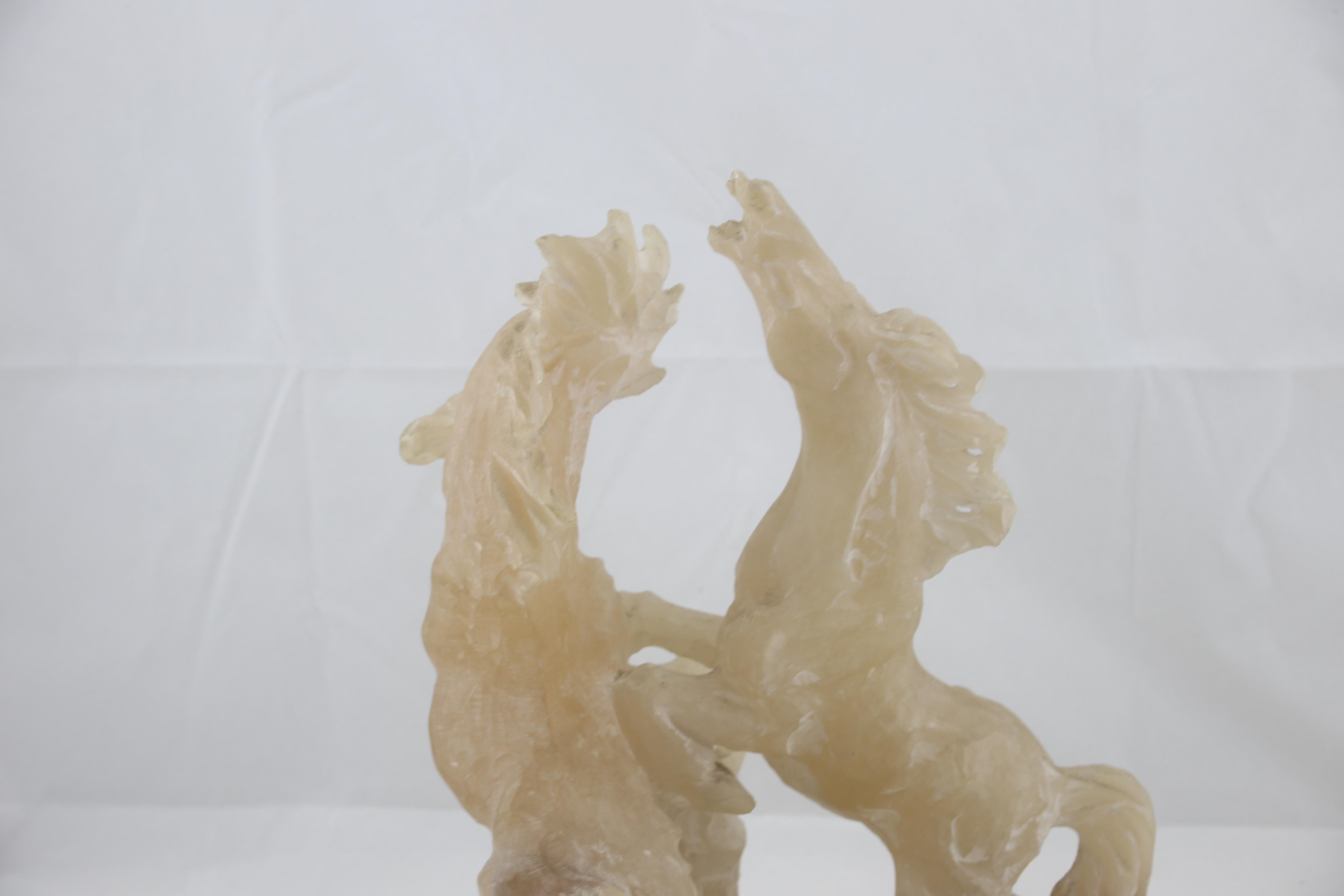 Mid-Century Alabaster Horses Sculpture by Boldrini from Italy, 1960s For Sale 5