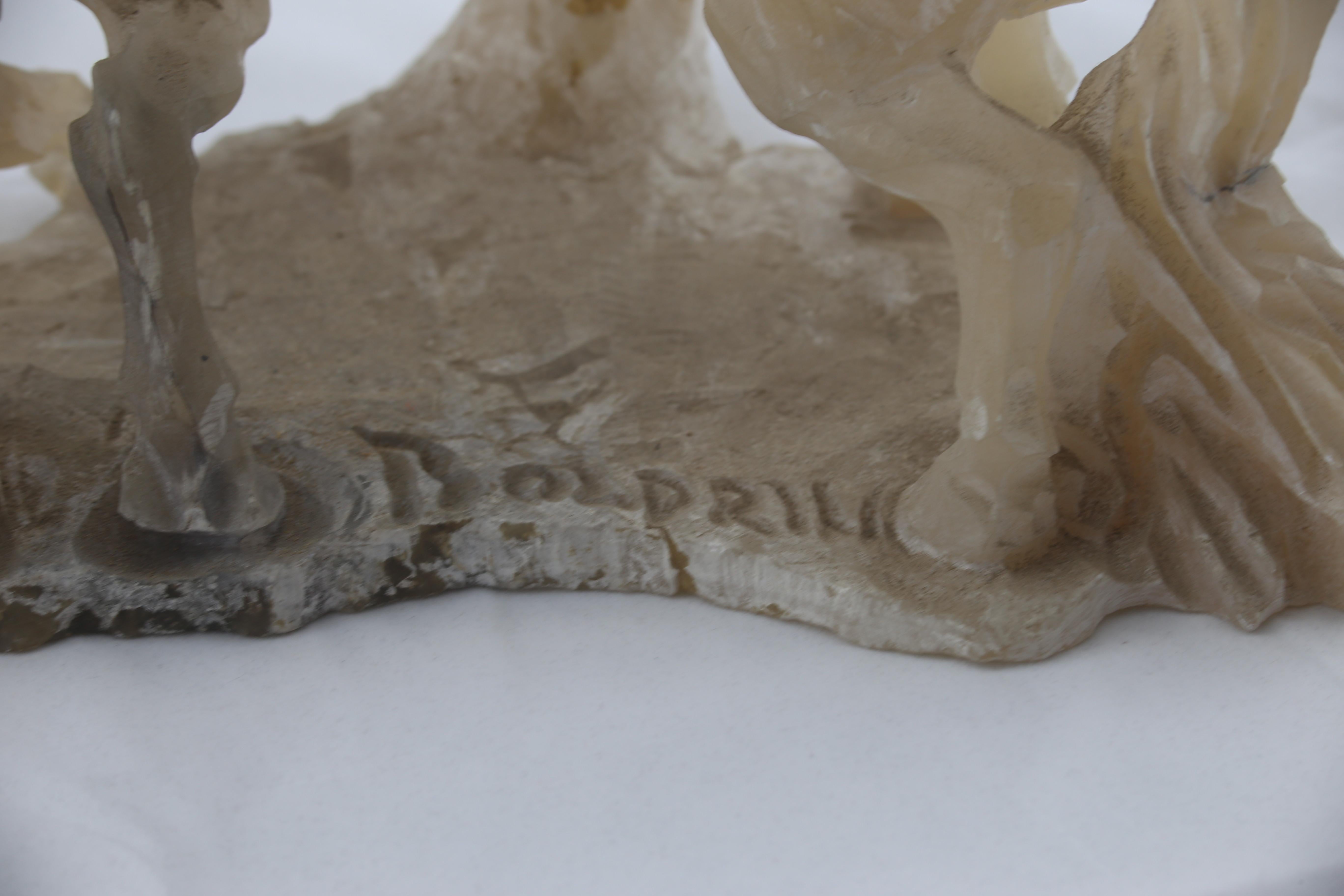 Mid-Century Alabaster Horses Sculpture by Boldrini from Italy, 1960s For Sale 6