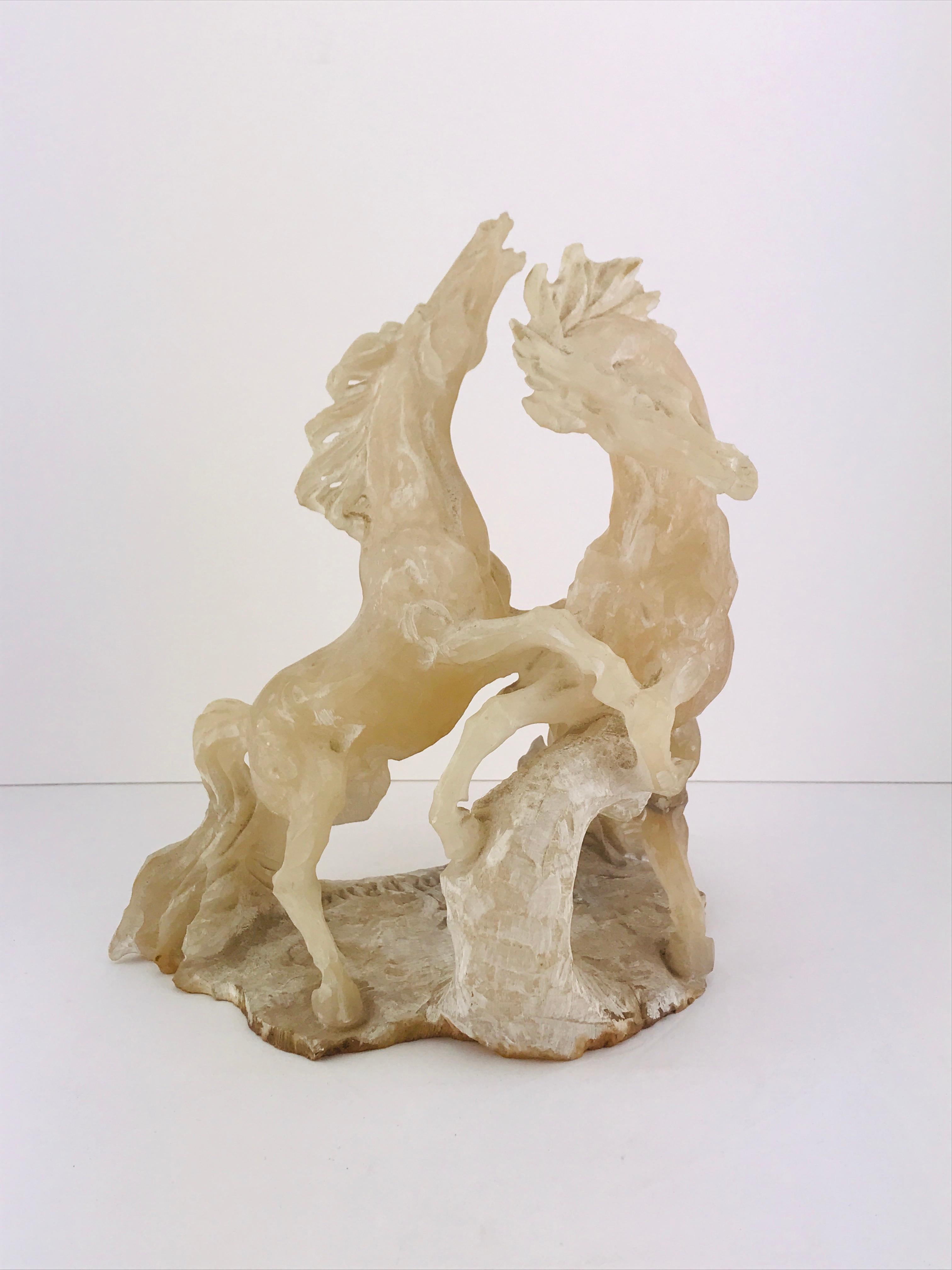 Stunning Alabaster Horses sculture from Volterra Italy 1960s 
With signature and in really good shape considering the age.