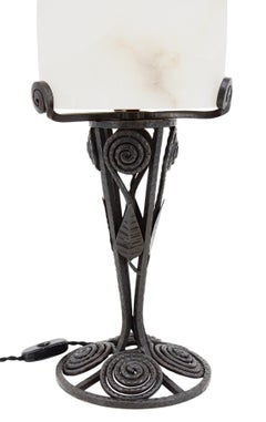 Große Alabaster-Tischlampe, 1910er-Jahre