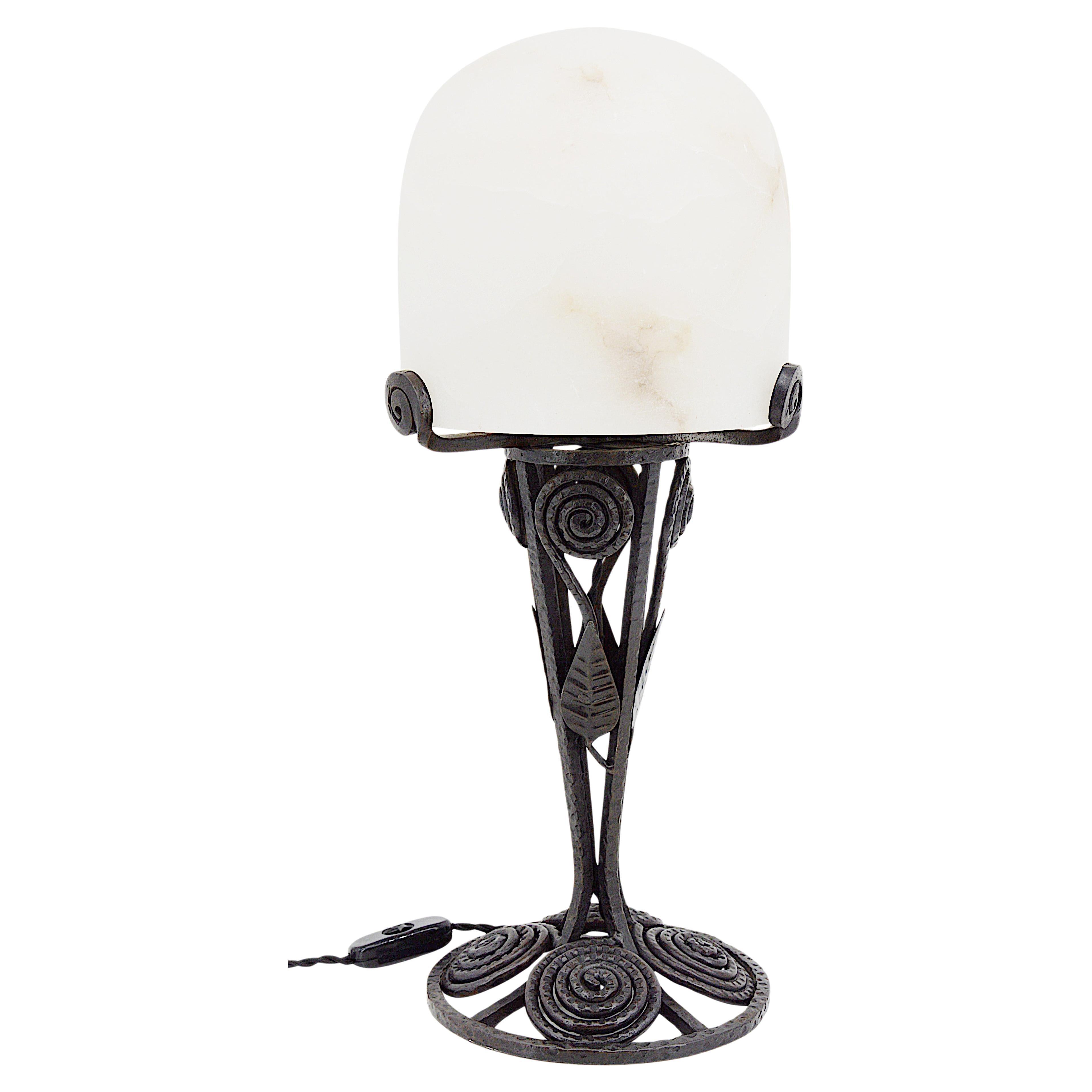 Large Alabaster Table Lamp, 1910s