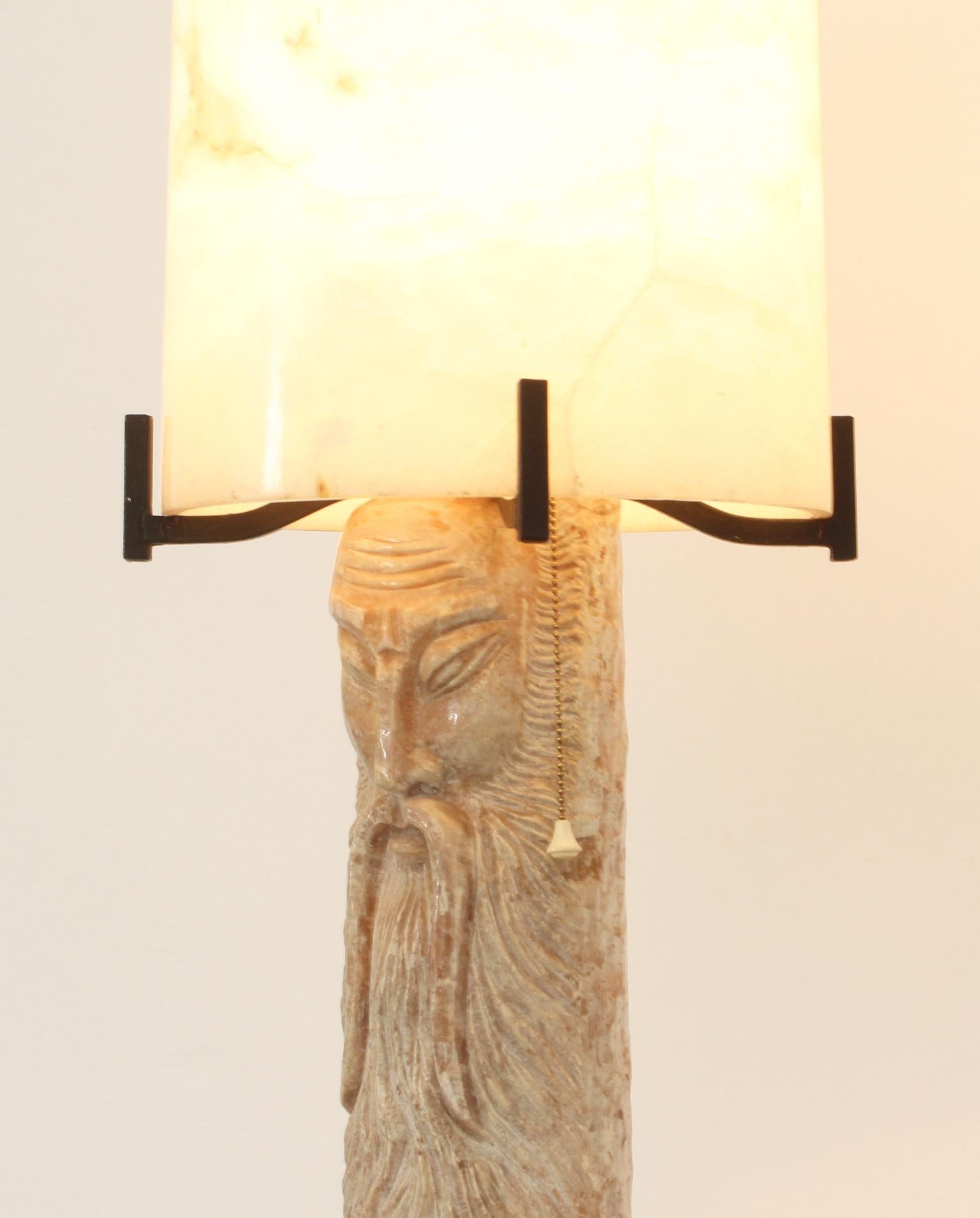 Große Alabaster-Tischlampe, Spanien, 1950er Jahre im Angebot 5