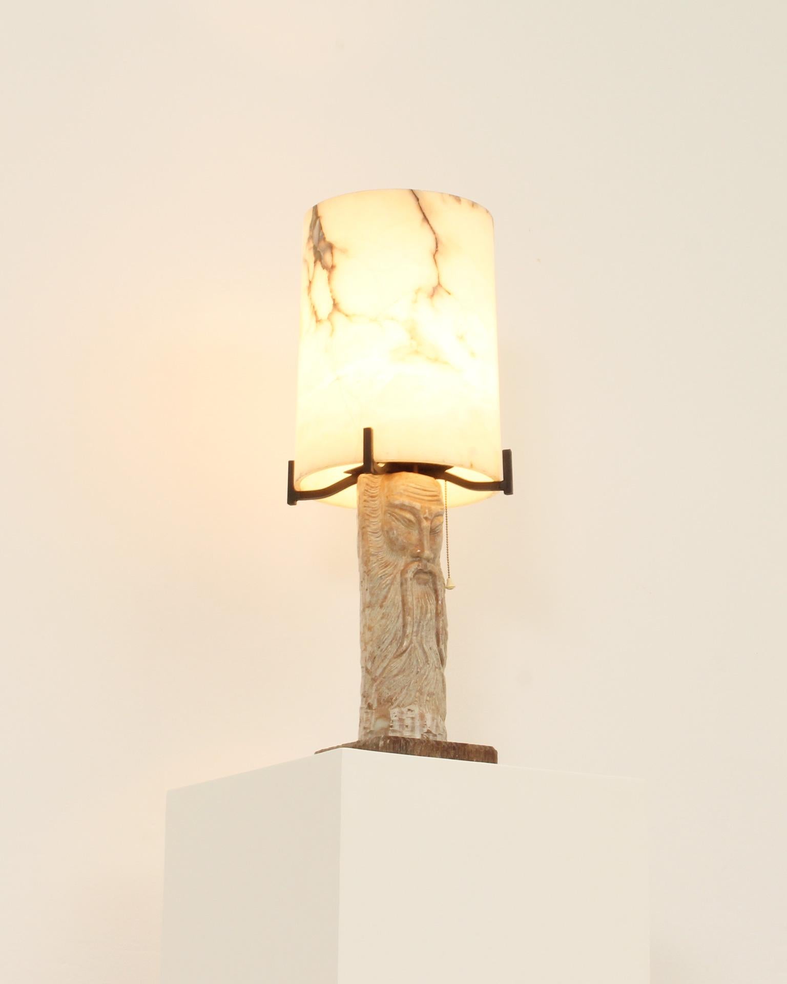 Large Alabaster Table Lamp, Spain, 1950's For Sale 6