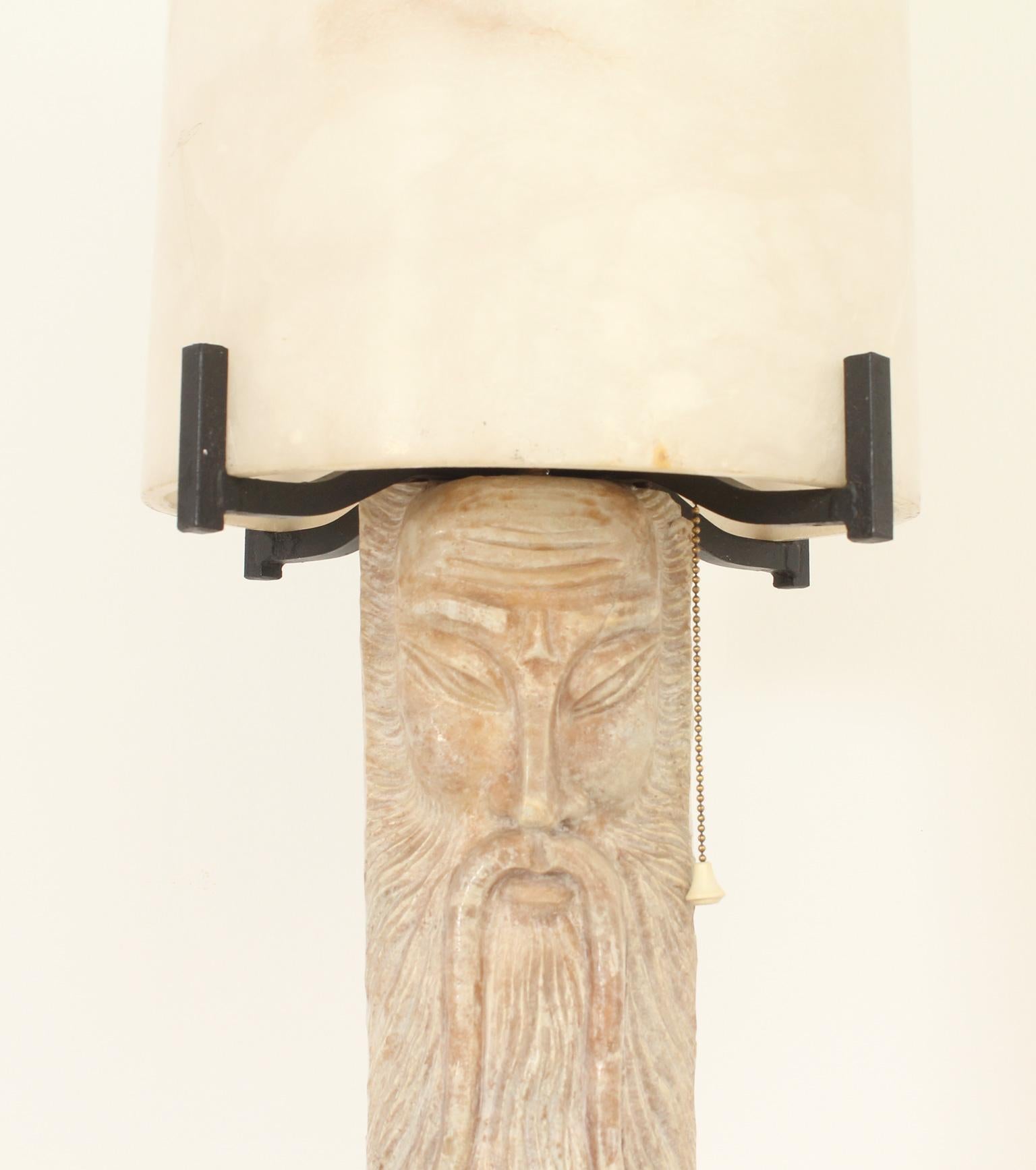 Spanish Large Alabaster Table Lamp, Spain, 1950's For Sale