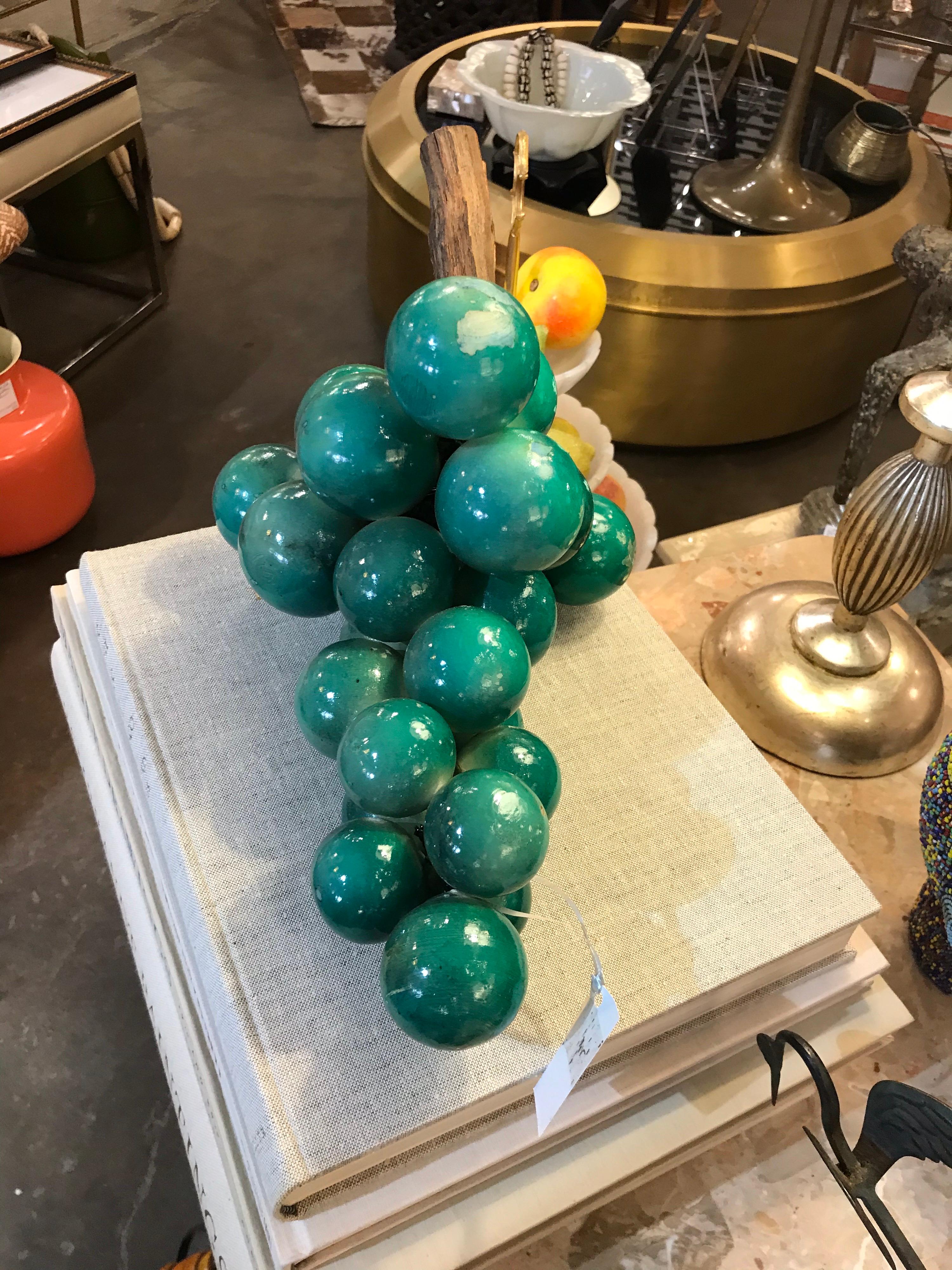 These are beautiful turquoise alabaster grapes from Italy.