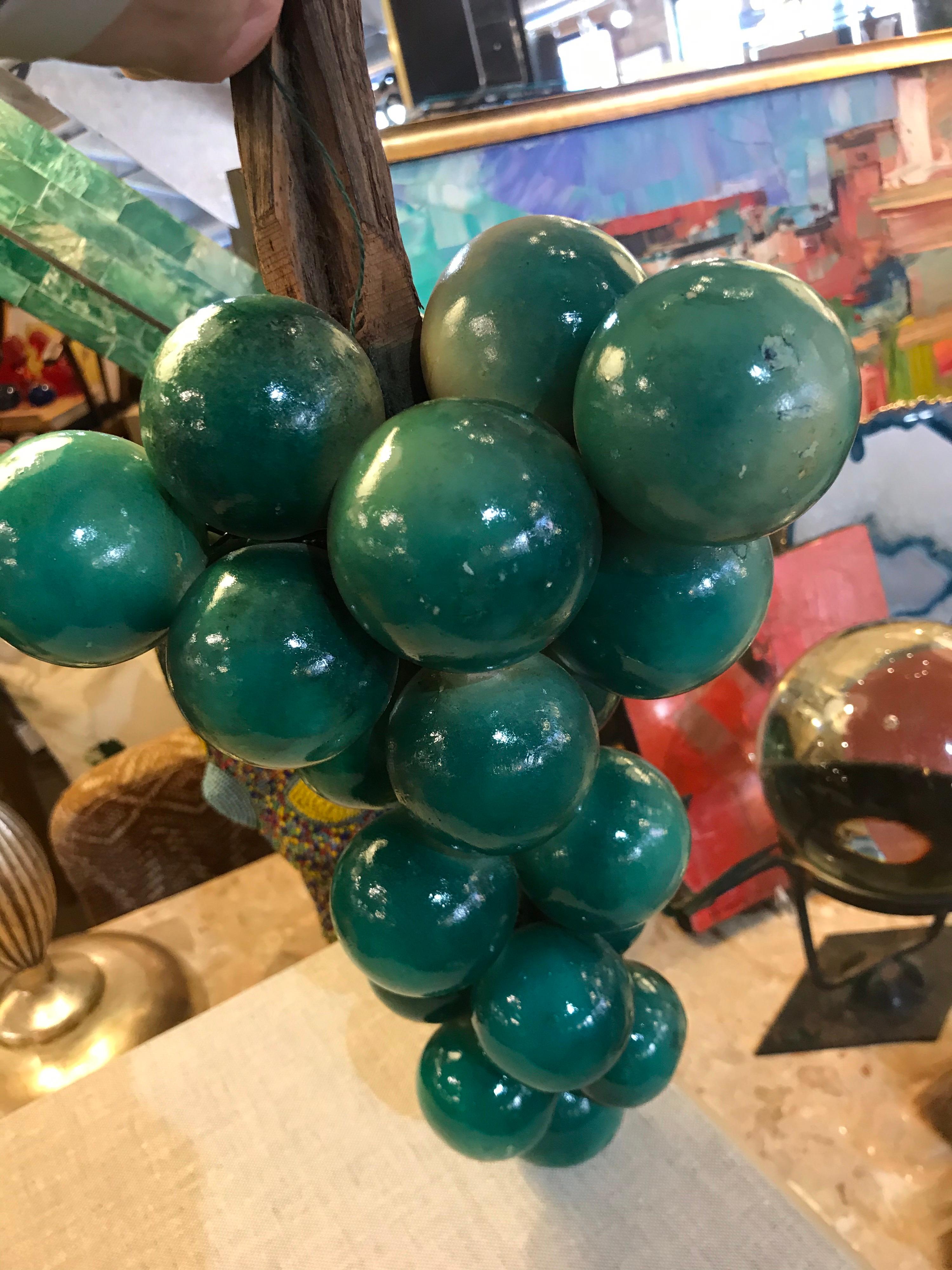 Large Alabaster Turquoise Grapes In Good Condition In Chicago, IL