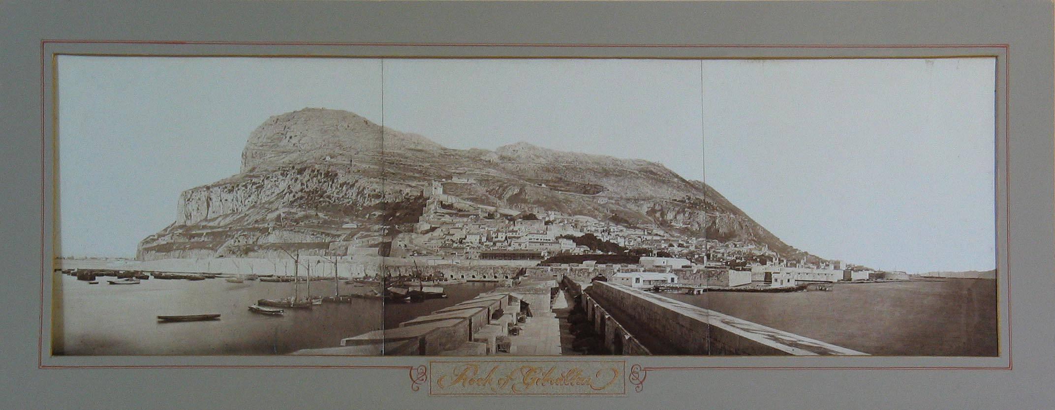 Large Albumen Photograph Panorama of the Rock of Gibraltar, circa 1870 For Sale 6