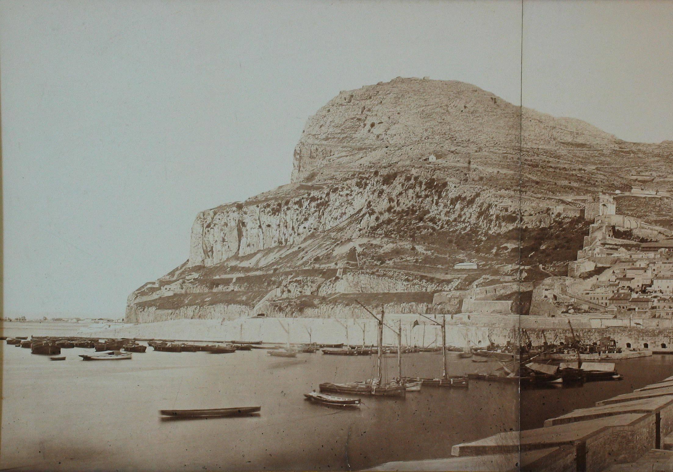 Large Albumen Photograph Panorama of the Rock of Gibraltar, circa 1870 In Good Condition For Sale In Ottawa, Ontario