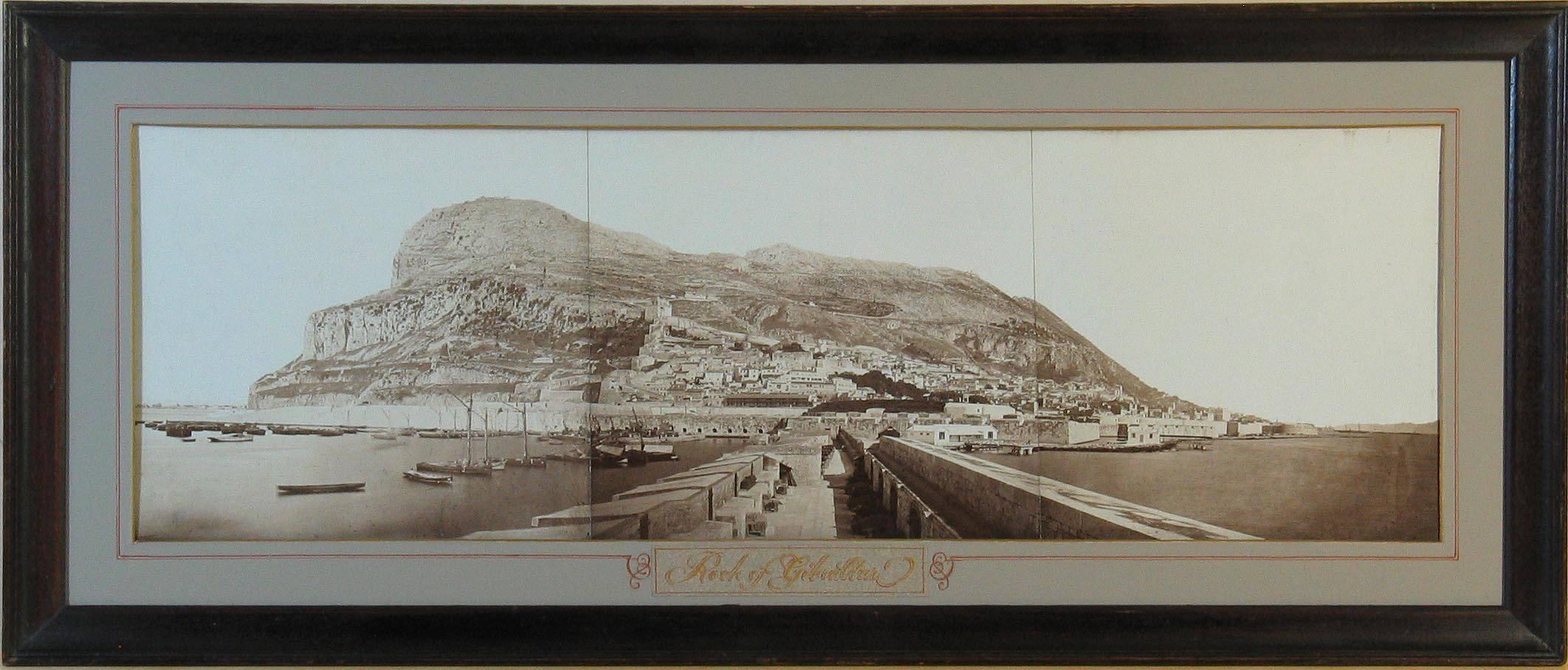 Großes Albumfotografie- Panorama des Felsens von Gibraltar, um 1870 im Angebot 3
