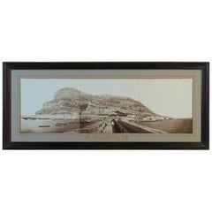 Large Albumen Photograph Panorama of the Rock of Gibraltar, circa 1870