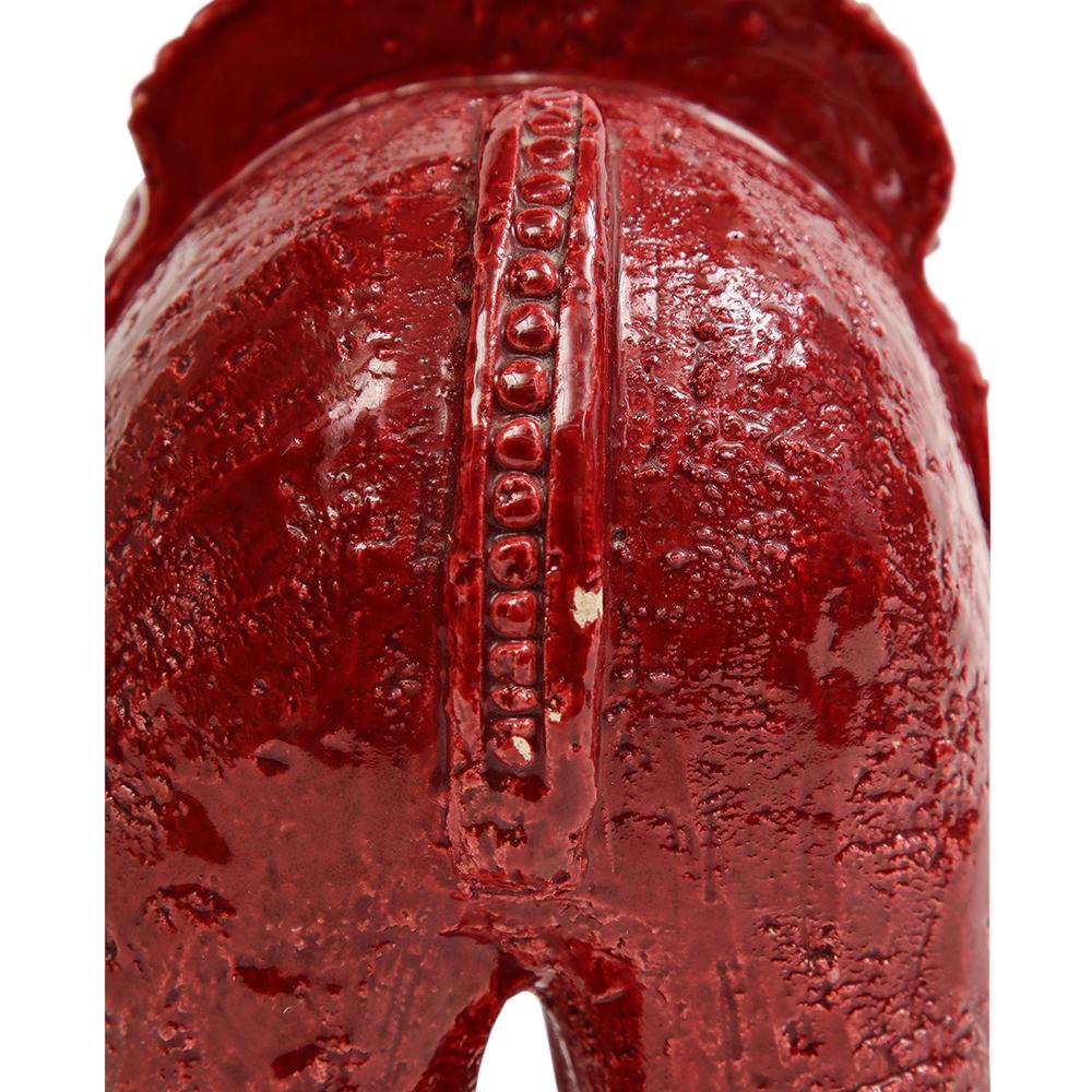 Großes Aldo Londi Bitossi-Pferd, Keramik, rot, signiert 5