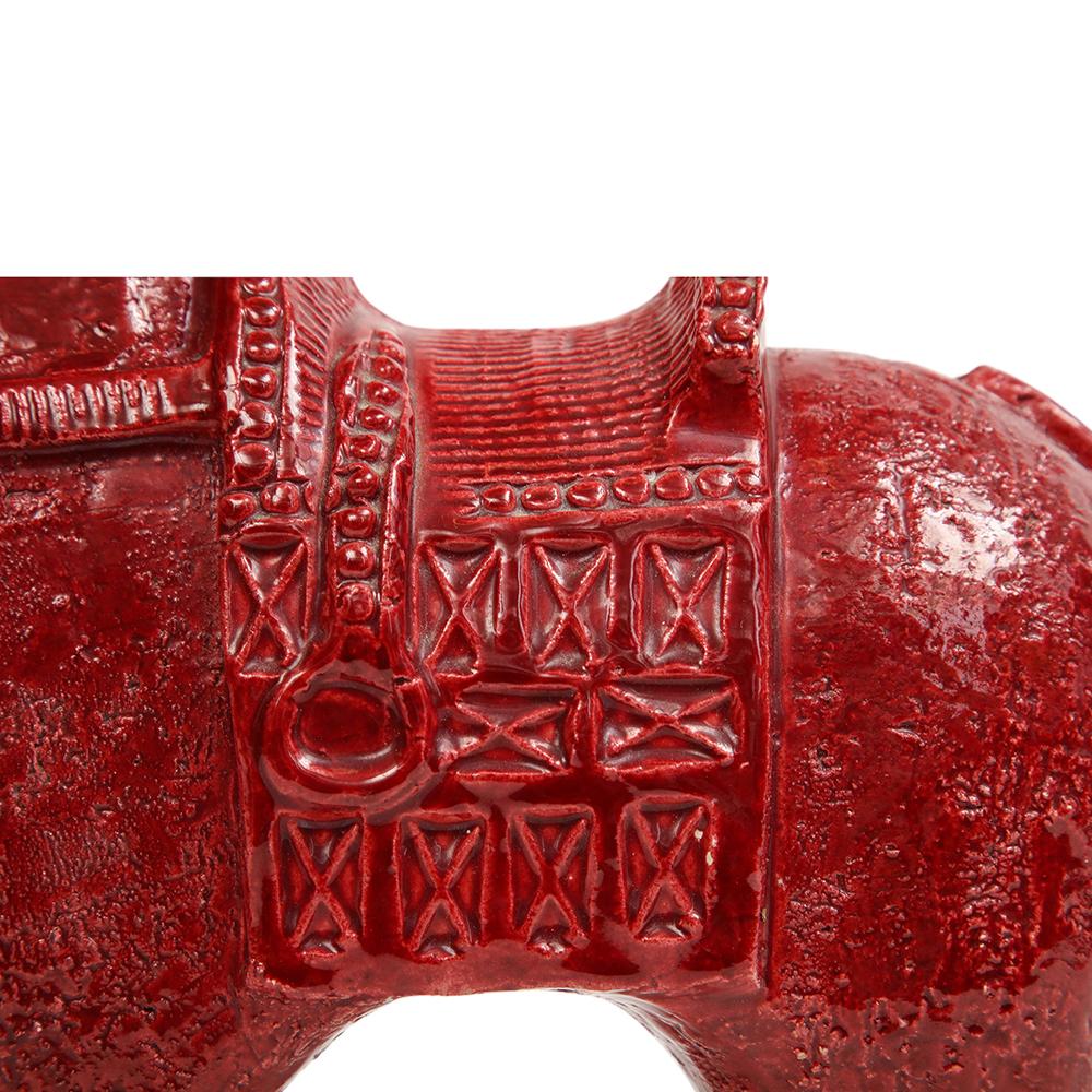 Großes Aldo Londi Bitossi-Pferd, Keramik, rot, signiert 8