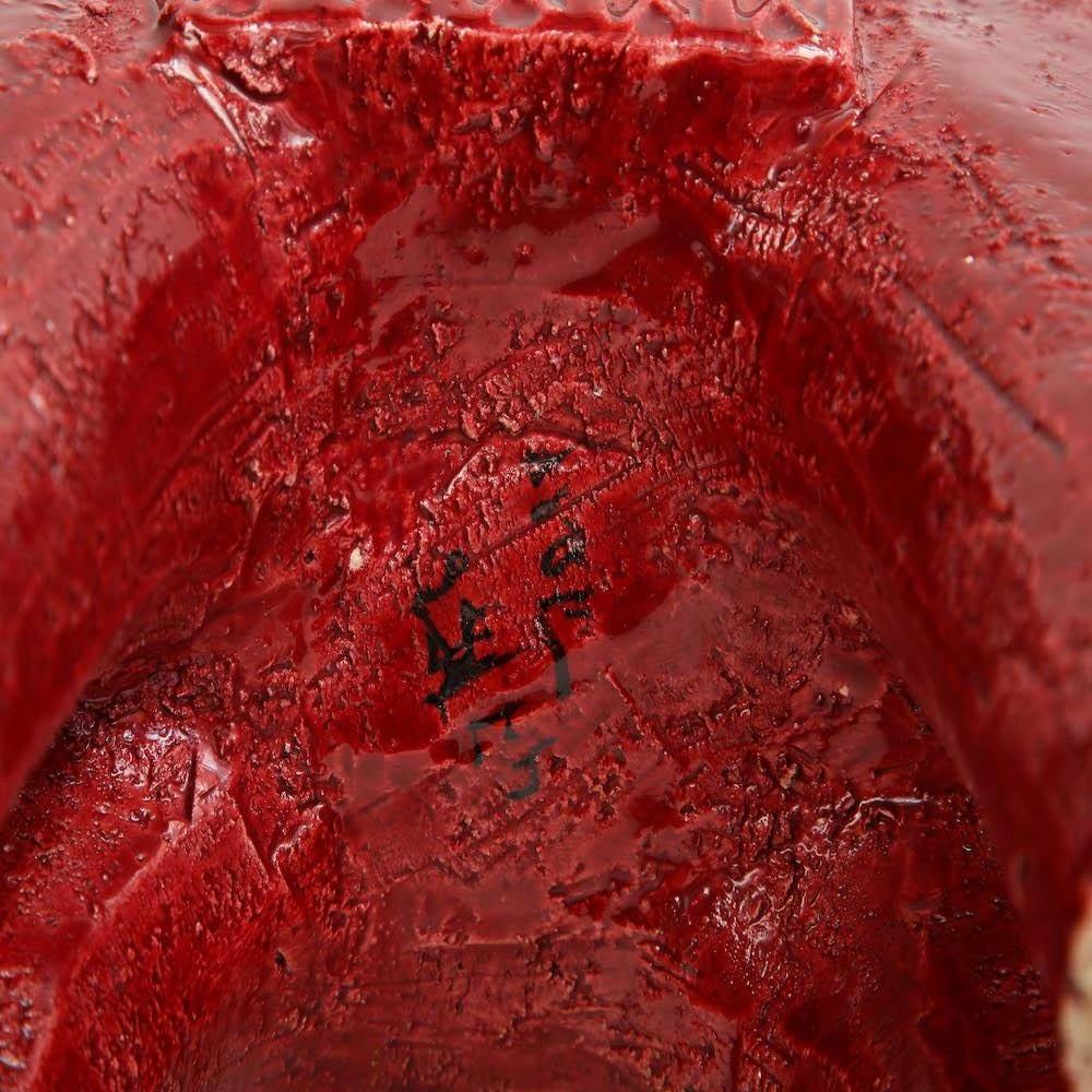 Großes Aldo Londi Bitossi-Pferd, Keramik, rot, signiert 13