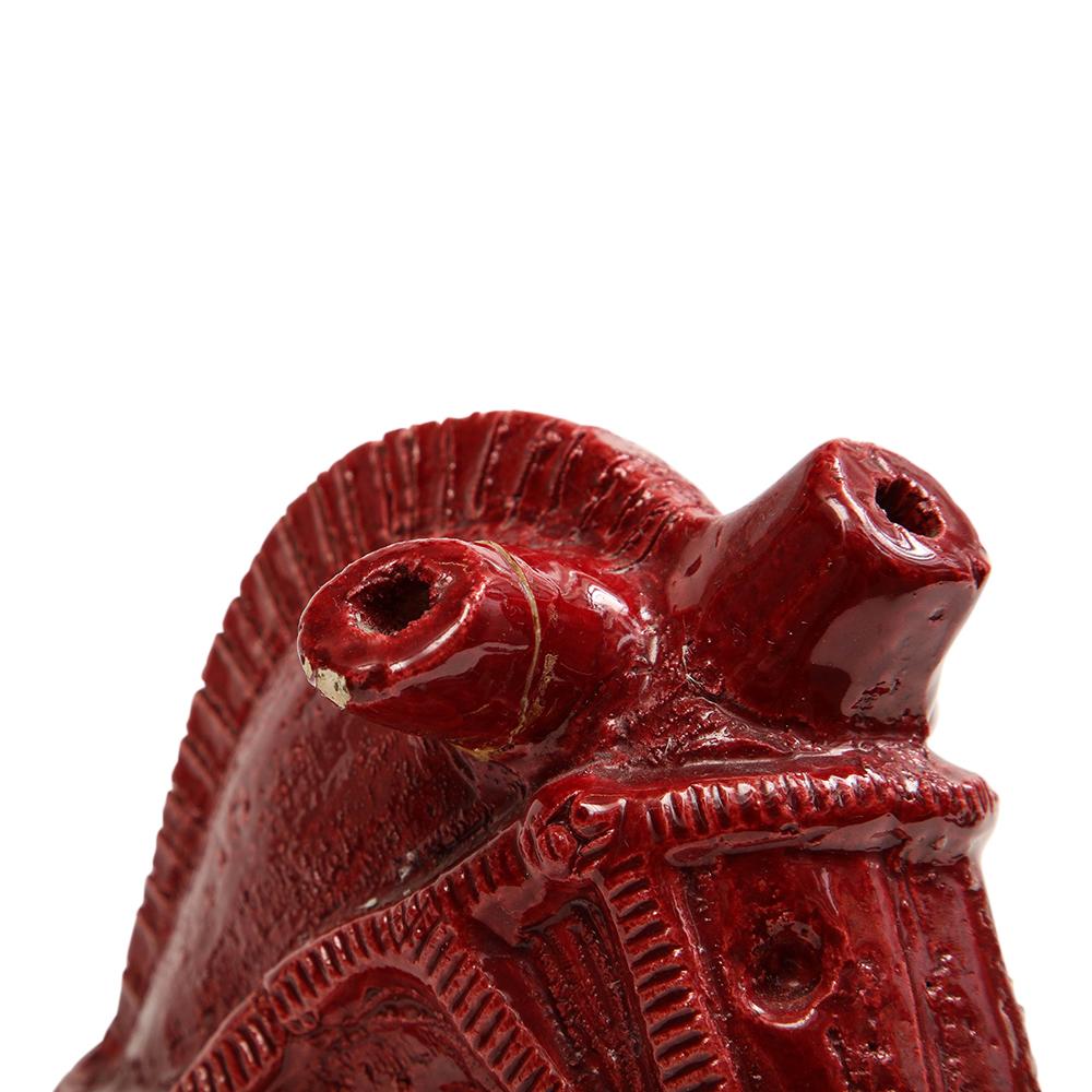 Großes Aldo Londi Bitossi-Pferd, Keramik, rot, signiert (Glasiert)