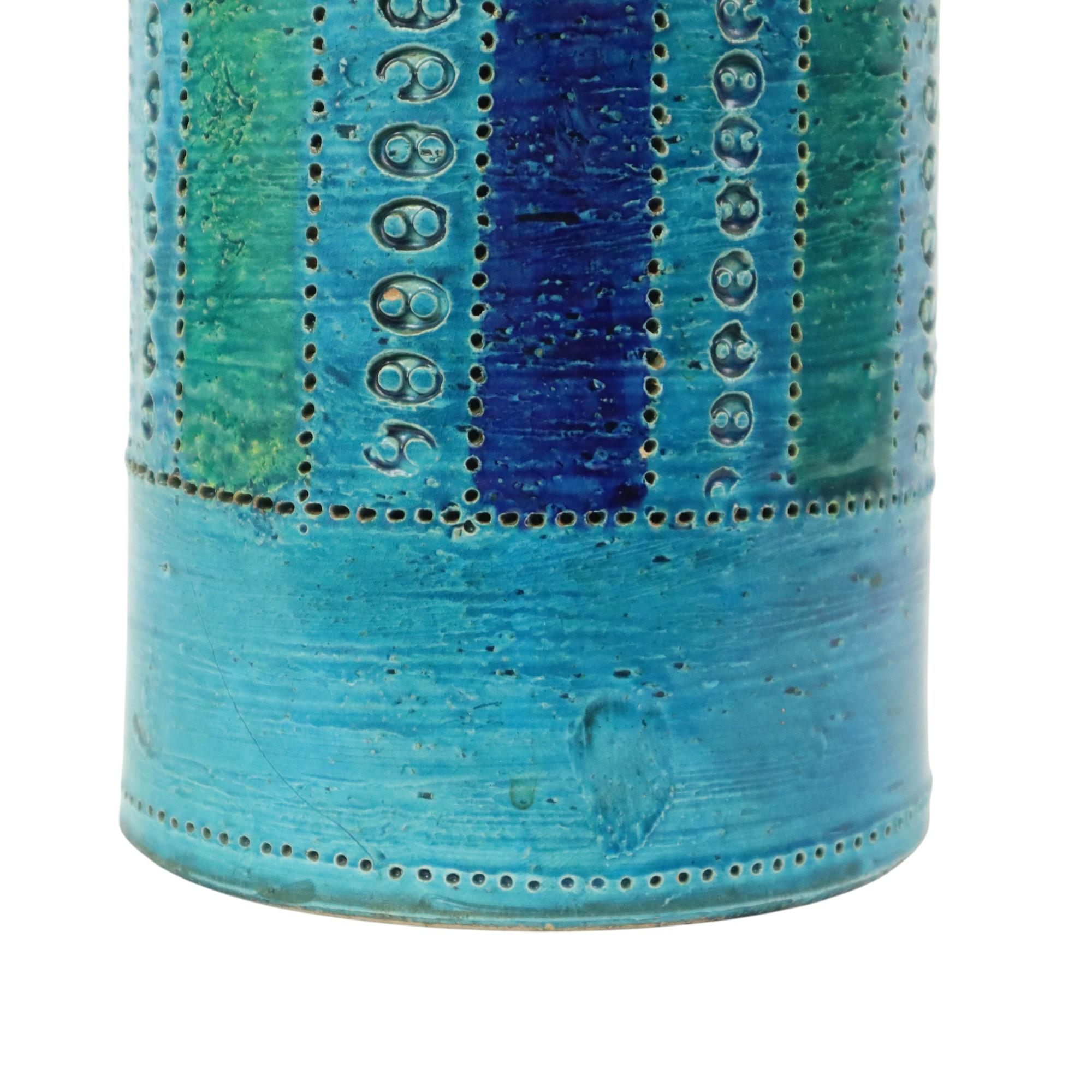 Grand vase Aldo Londi pour Bitossi en céramique bleu Rimini des années 1960 en vente 3