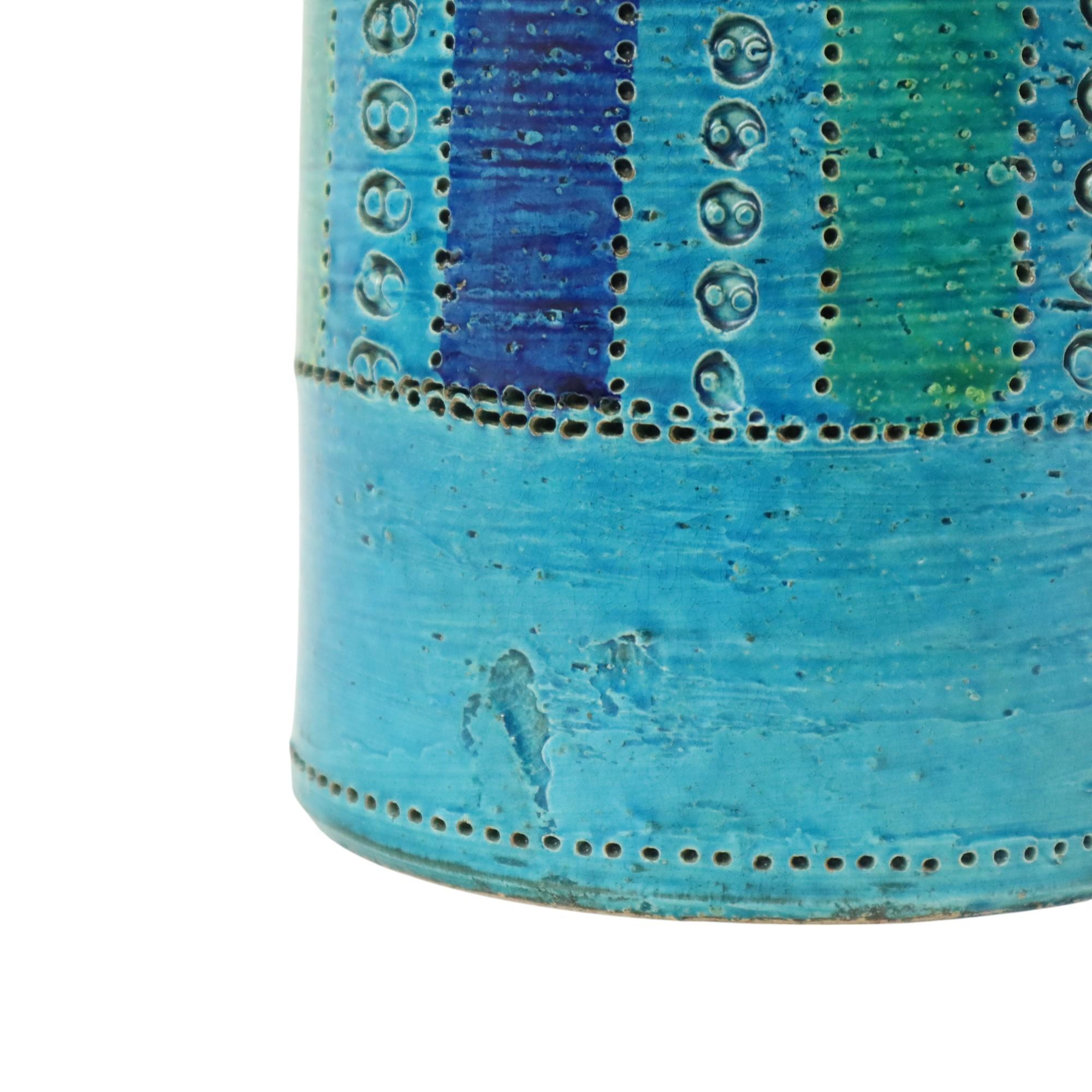 Grand vase Aldo Londi pour Bitossi en céramique bleu Rimini des années 1960 en vente 4