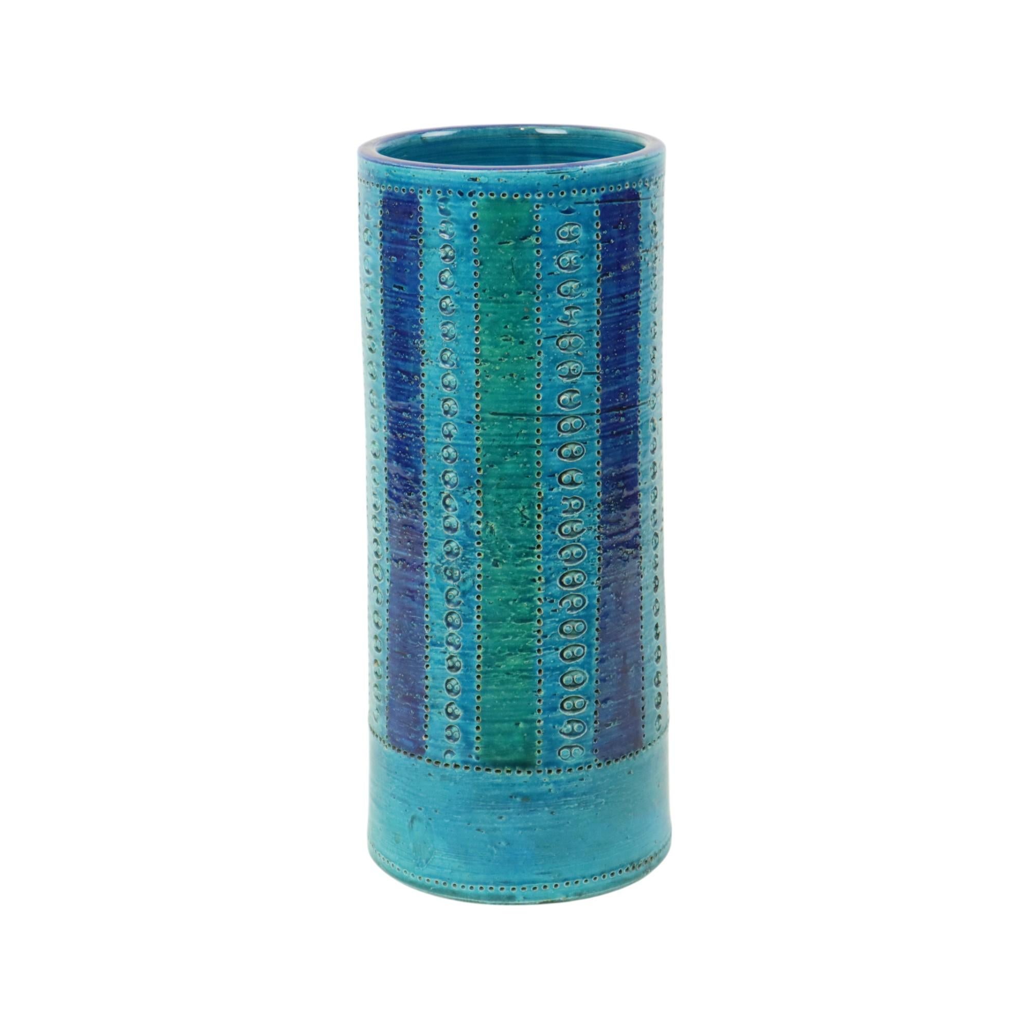 20ième siècle Grand vase Aldo Londi pour Bitossi en céramique bleu Rimini des années 1960 en vente