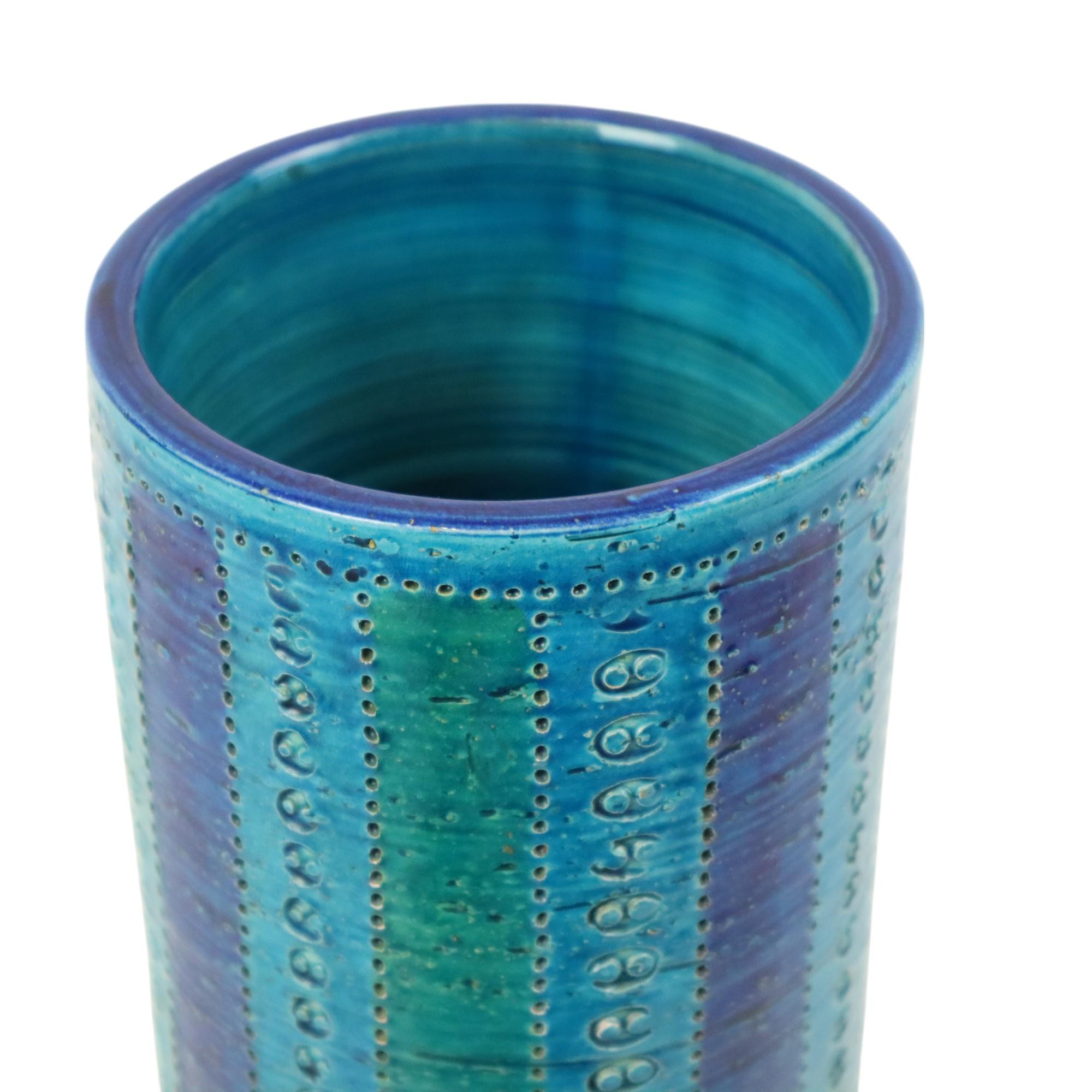 Céramique Grand vase Aldo Londi pour Bitossi en céramique bleu Rimini des années 1960 en vente