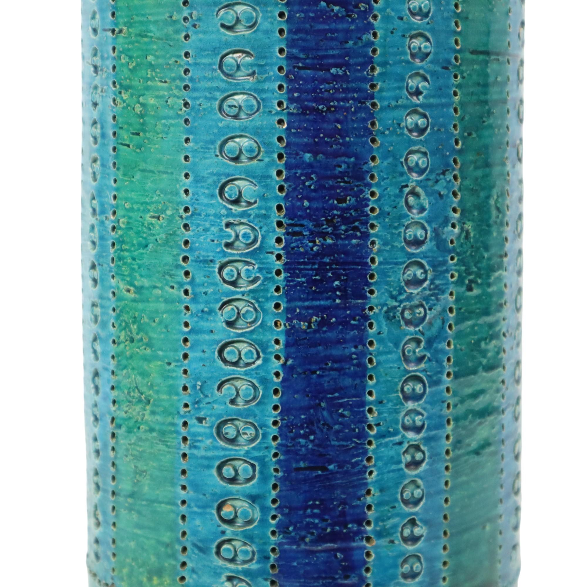 Grand vase Aldo Londi pour Bitossi en céramique bleu Rimini des années 1960 en vente 2