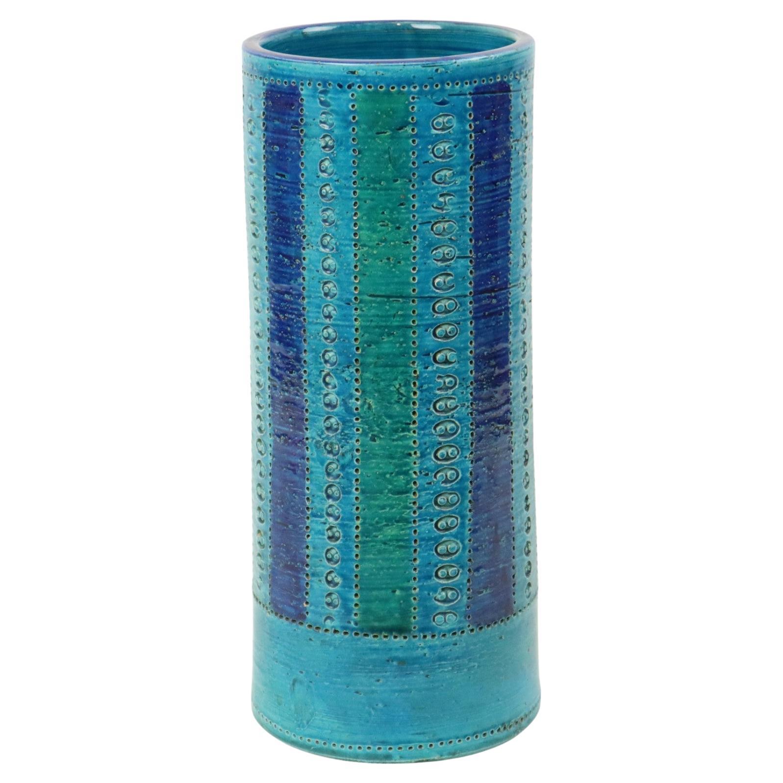 Large Aldo Londi for Bitossi Vase 1960s Rimini Blue Ceramics