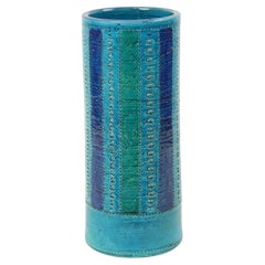 Large Aldo Londi for Bitossi Vase 1960s Rimini Blue Ceramics
