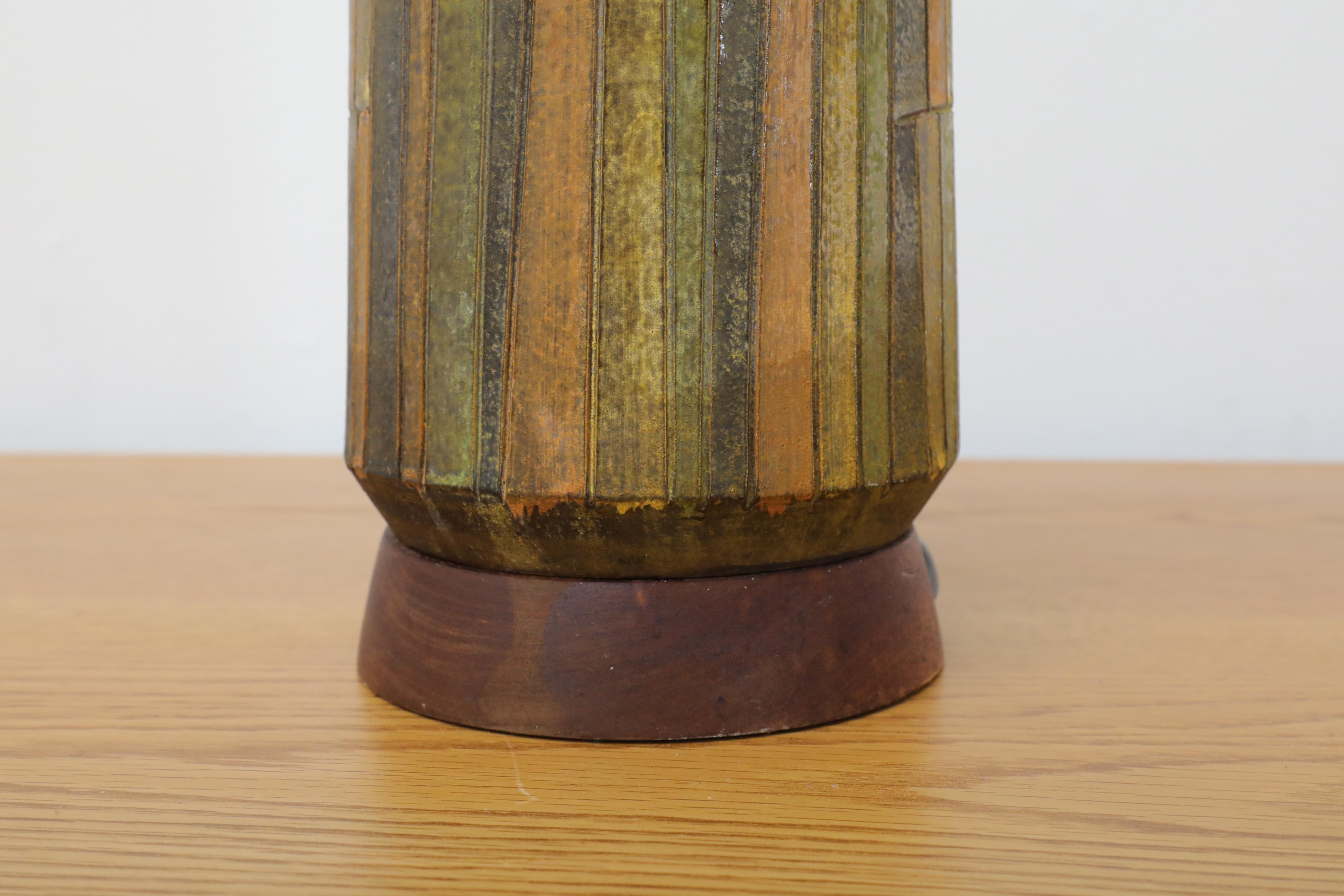 Large Aldo Londi Milano Moderno Bitossi Italian Art Pottery Table Lamp For Sale 1