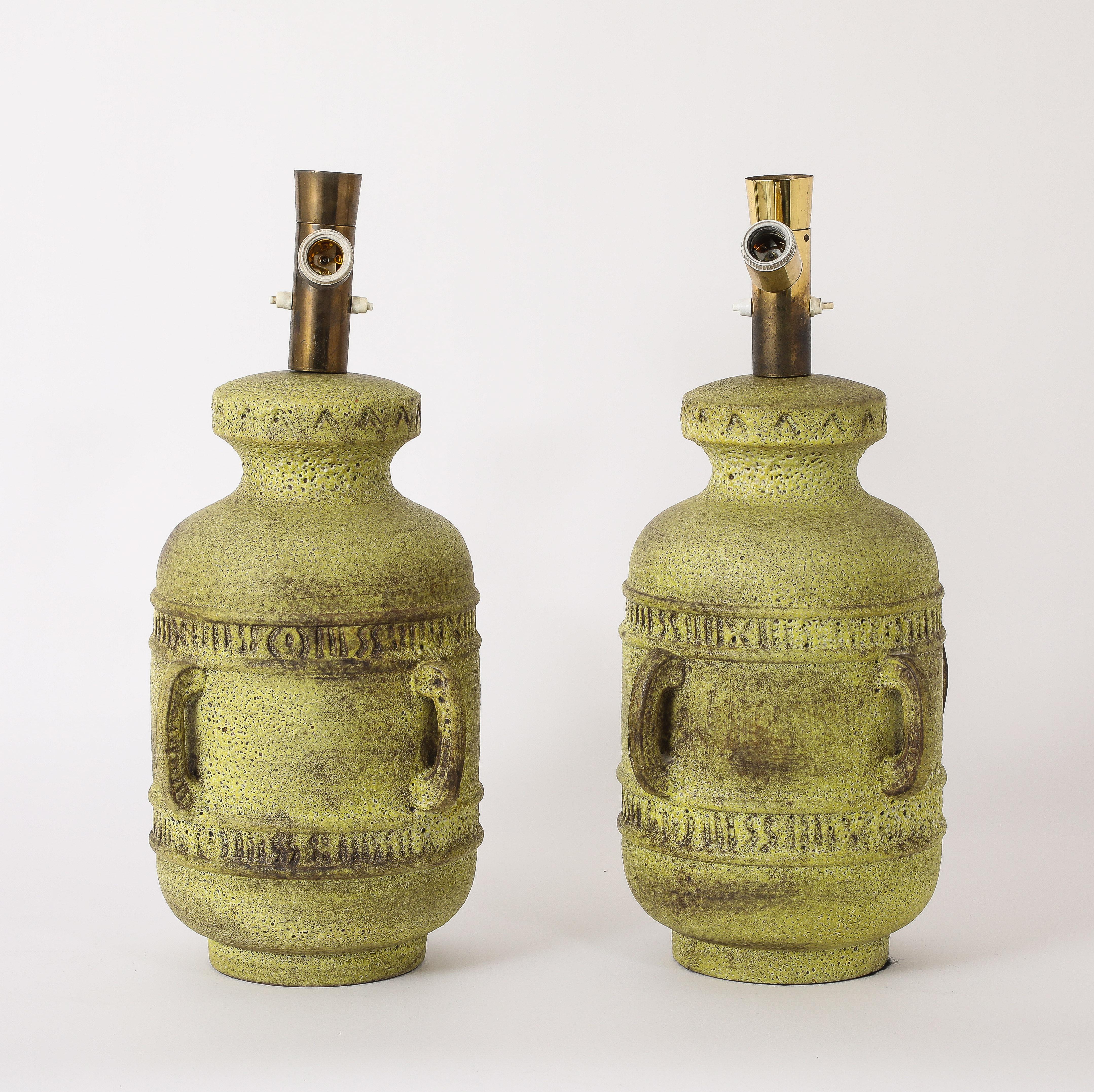 Large Aldo Londi Pottery Studio Lamps, Italy 1960's For Sale 5