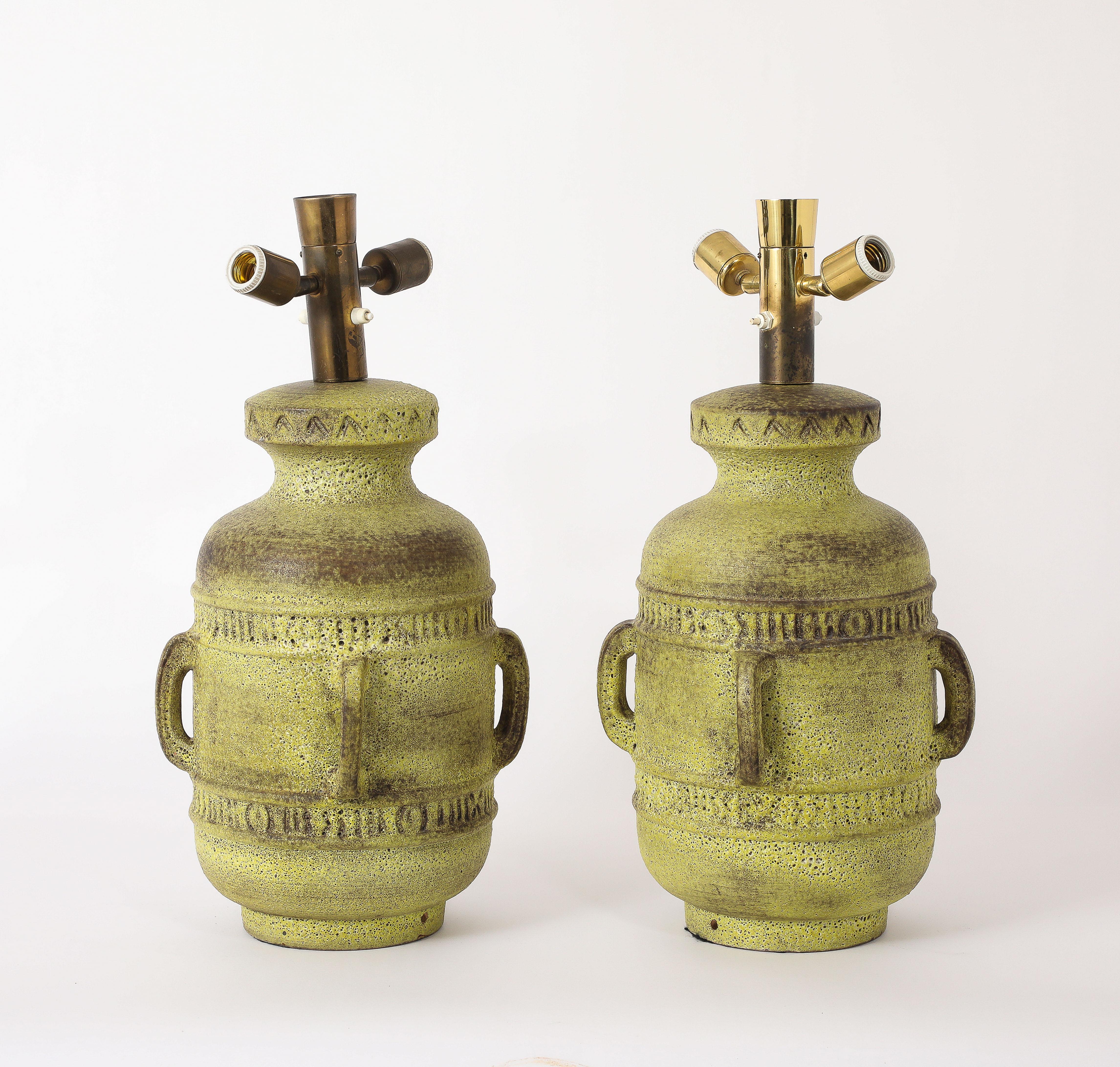 Large Aldo Londi Pottery Studio Lamps, Italy 1960's For Sale 10
