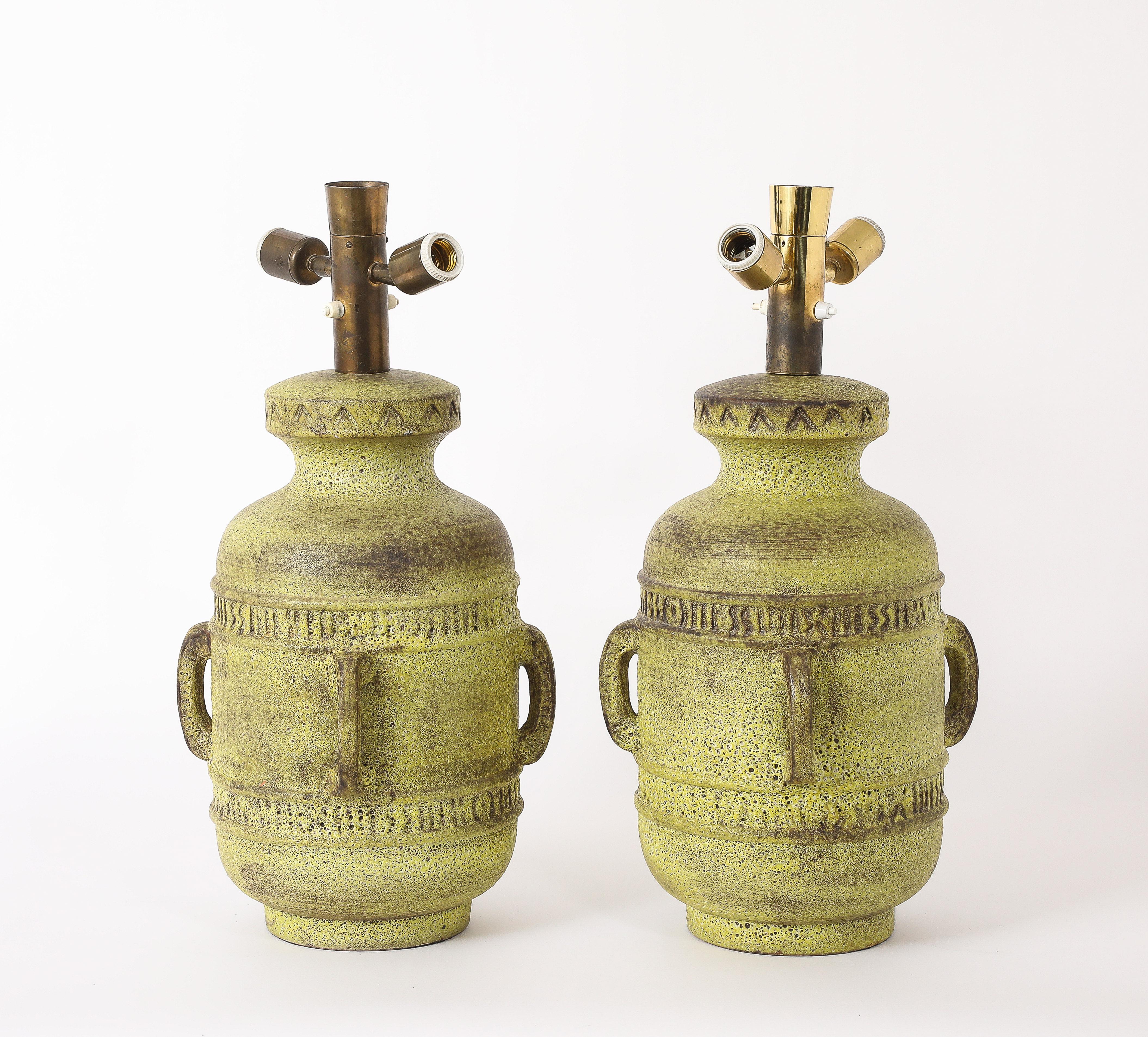 Large Aldo Londi Pottery Studio Lamps, Italy 1960's For Sale 12