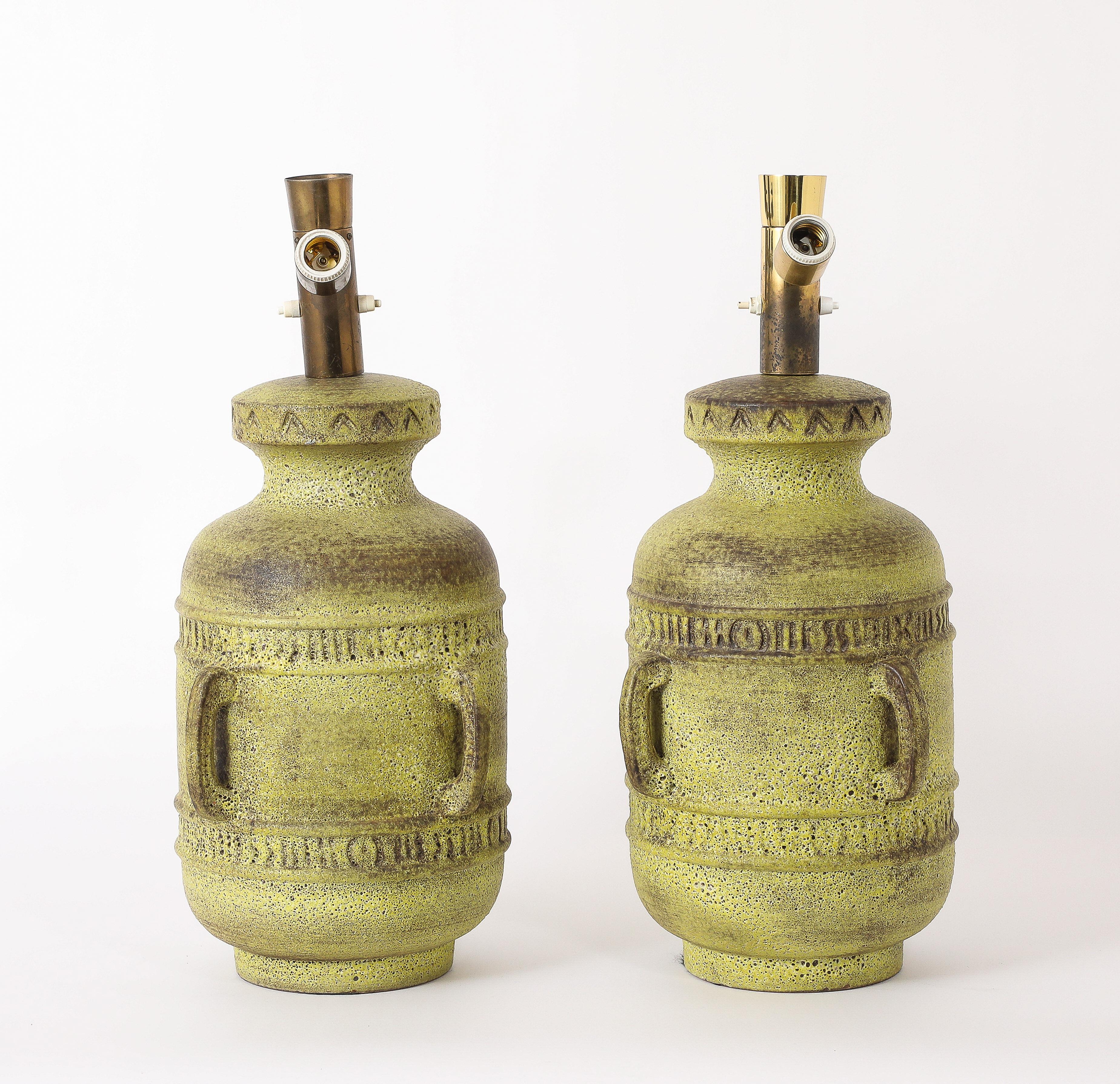 Large Aldo Londi Pottery Studio Lamps, Italy 1960's For Sale 14