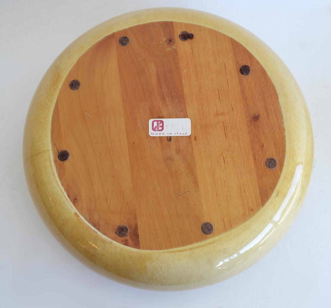 20th Century Large Aldo Tura Goatskin and Brass Bowl or Vide Poche, Italy 1960's For Sale