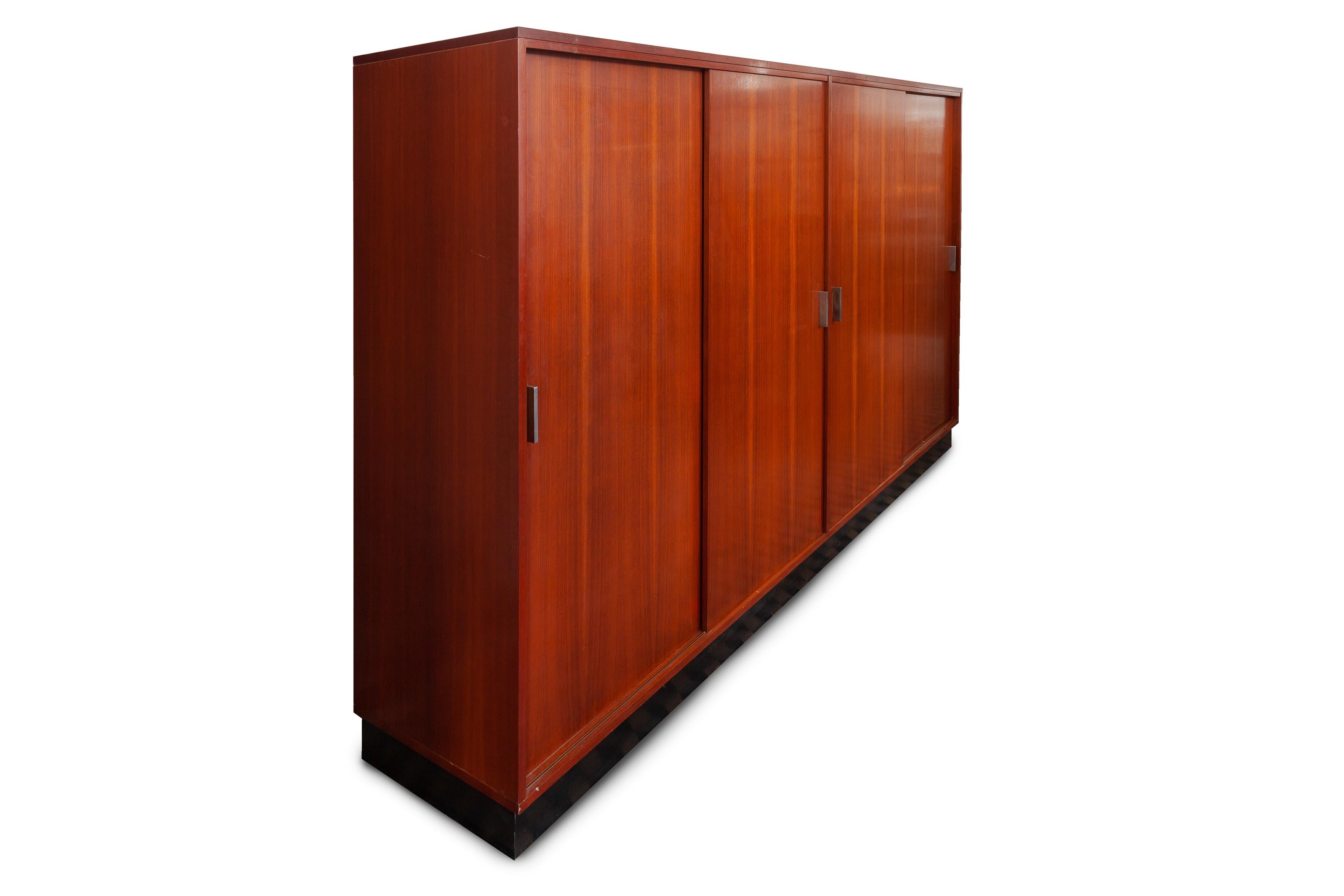 Belgian Large Alfred Hendrickx Four Doors Wardrobe/ Cabinet, 1962 Belgium