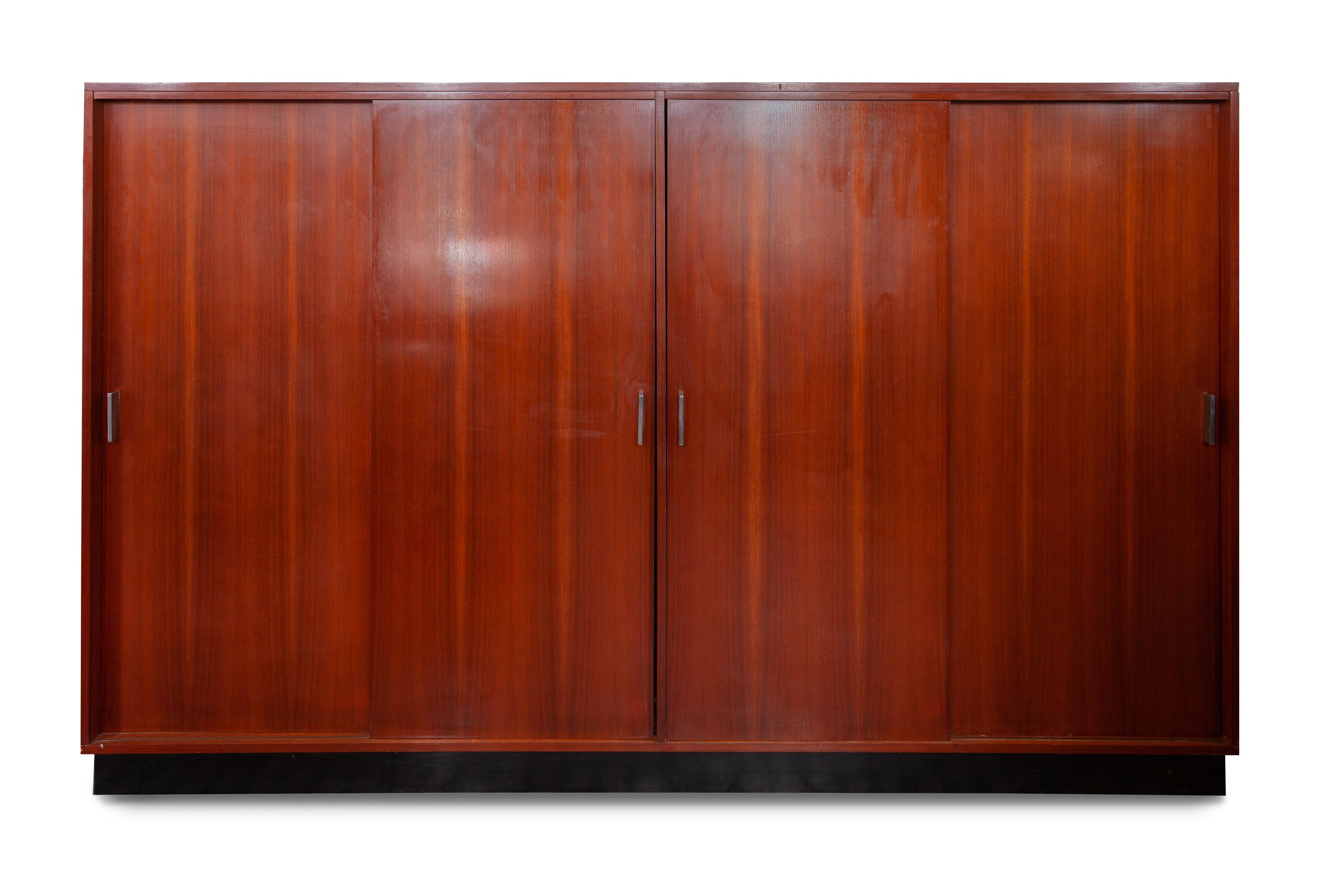 Mid-20th Century Large Alfred Hendrickx Four Doors Wardrobe/ Cabinet, 1962 Belgium
