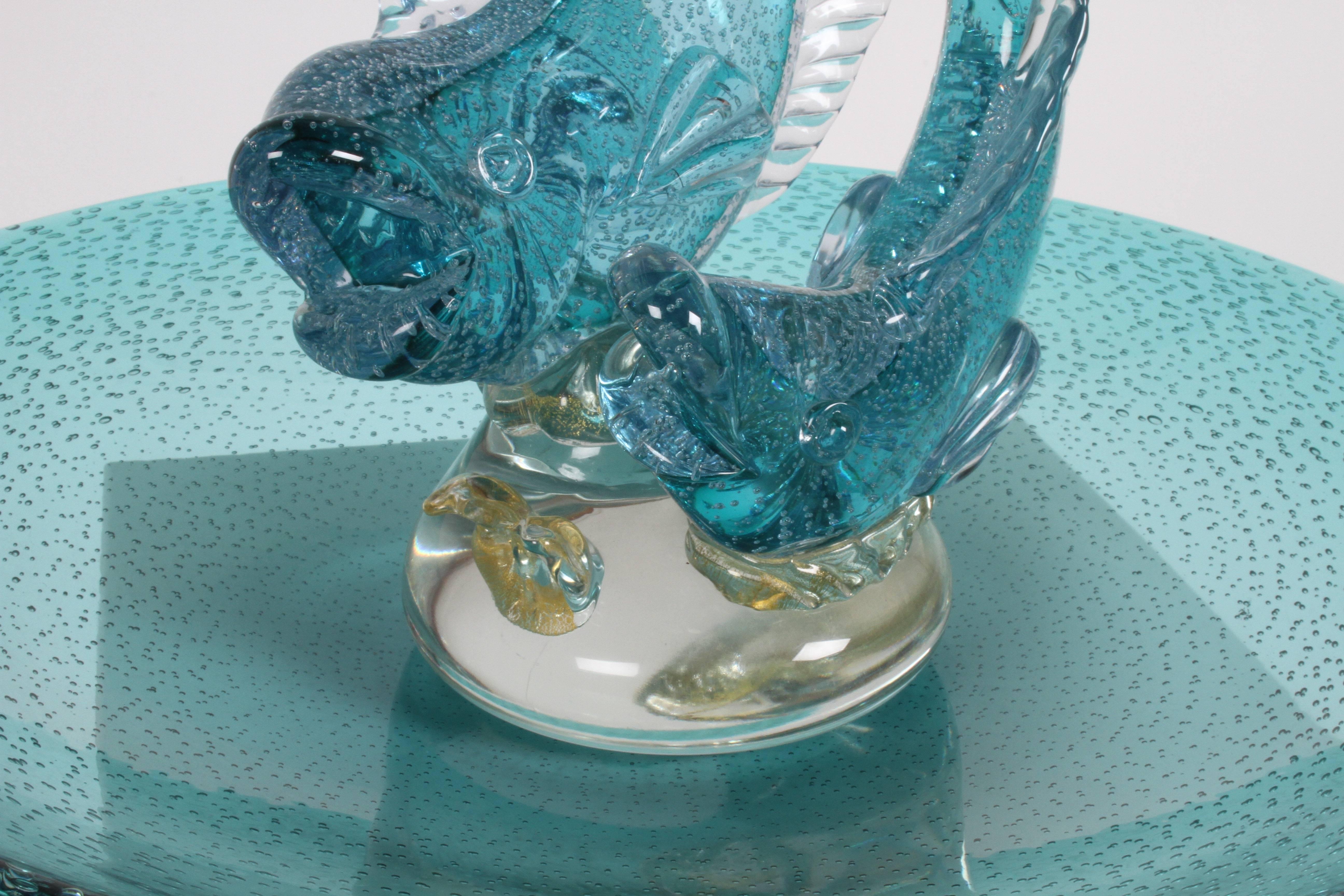 Large Alfredo Barbini Italian Glass Double Fish Centrepiece Platter For Sale 6
