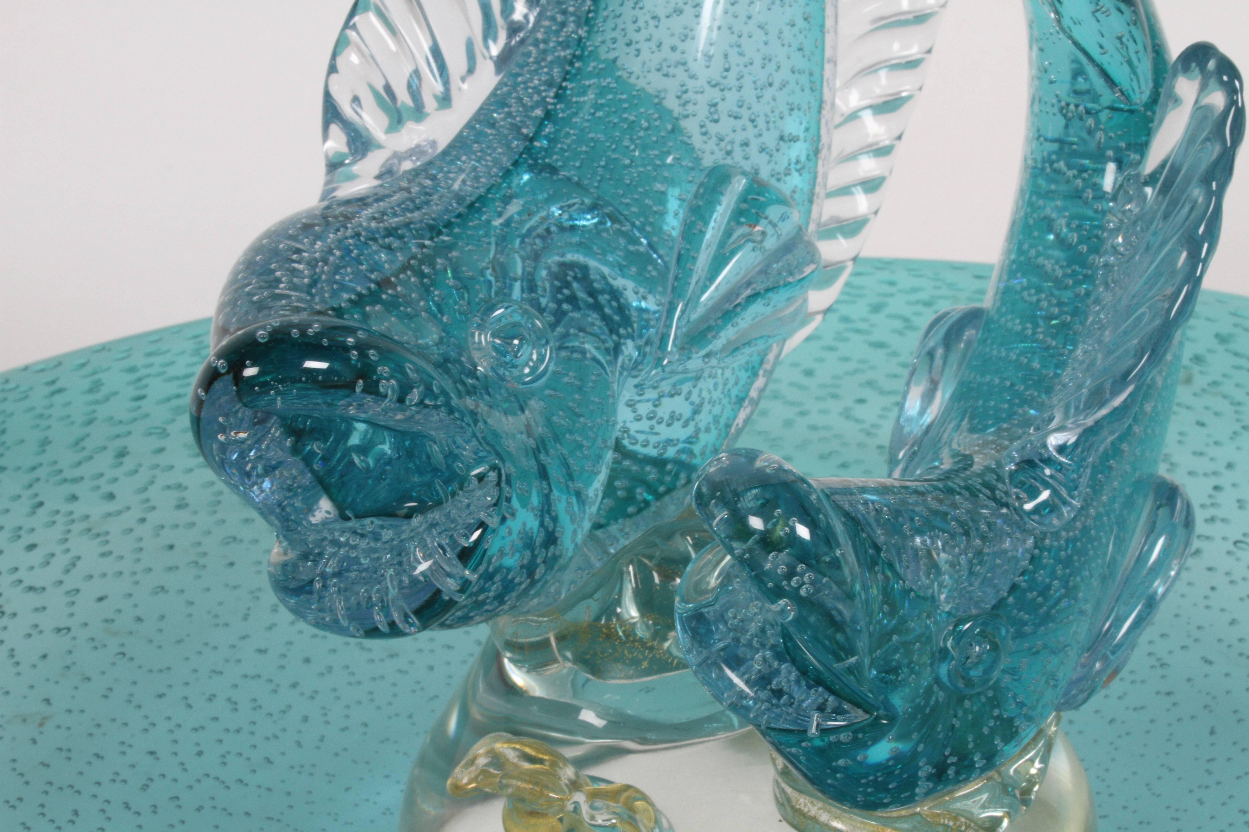 Large Alfredo Barbini Italian Glass Double Fish Centrepiece Platter For Sale 14