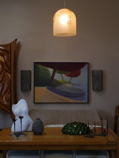 Large Alfredo Barbini “Scavo” Italian Glass Pendant Light