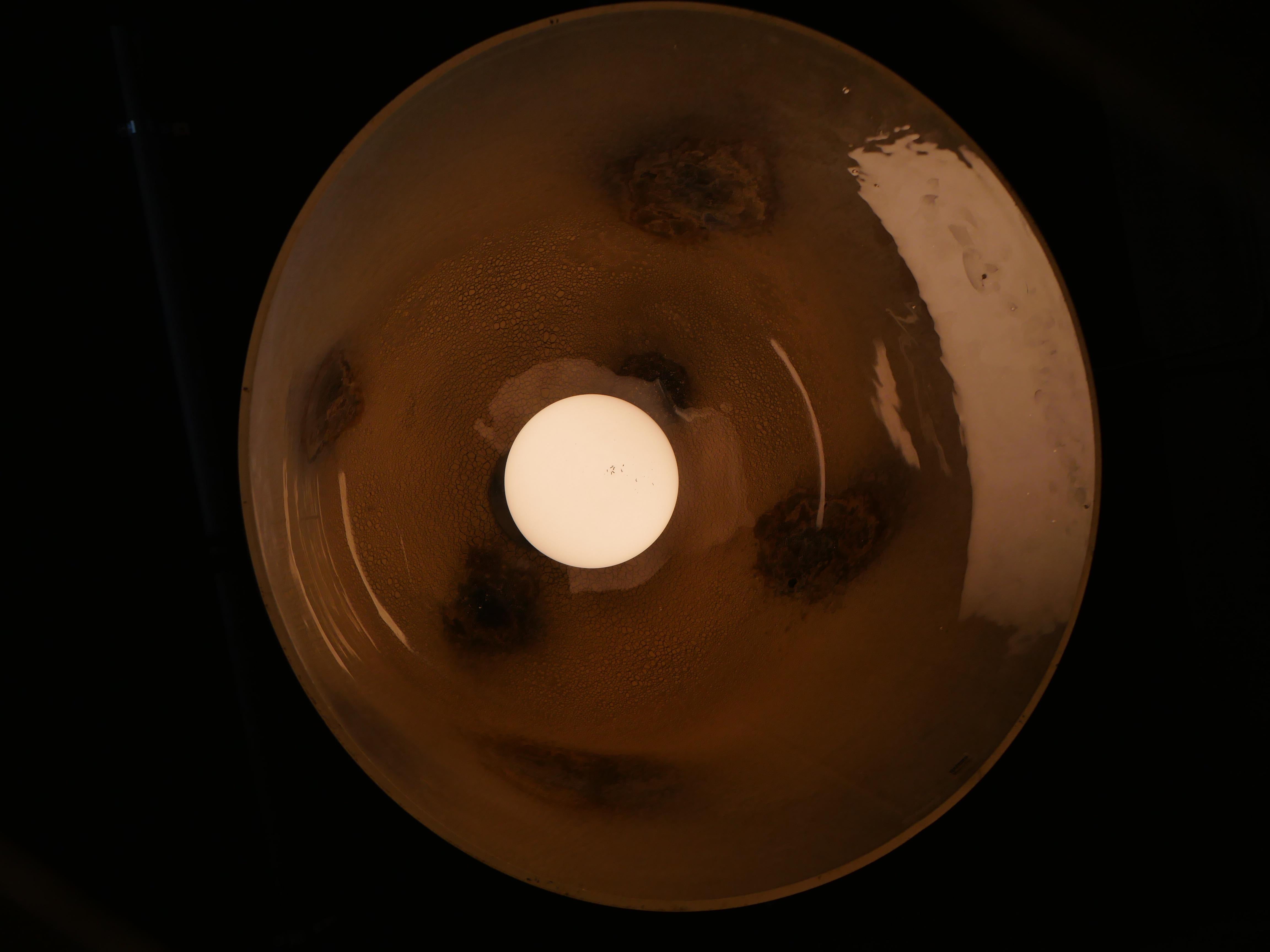 Murano Glass Large Alfredo Barbini “Scavo” Italian Glass Pendant Light For Sale