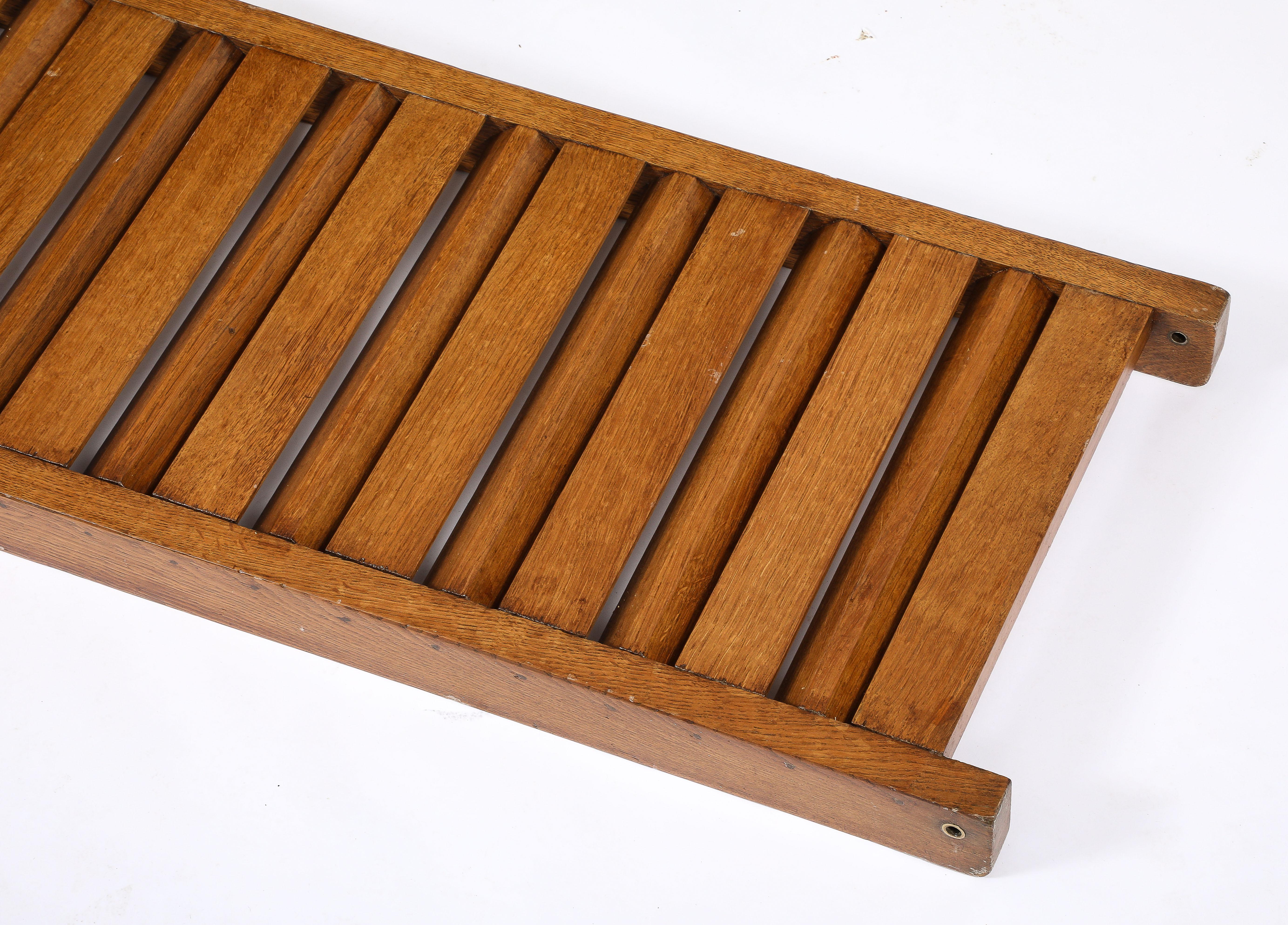 Large All Oak Headboard by Guillerme & Chambron - France 1970's For Sale 8