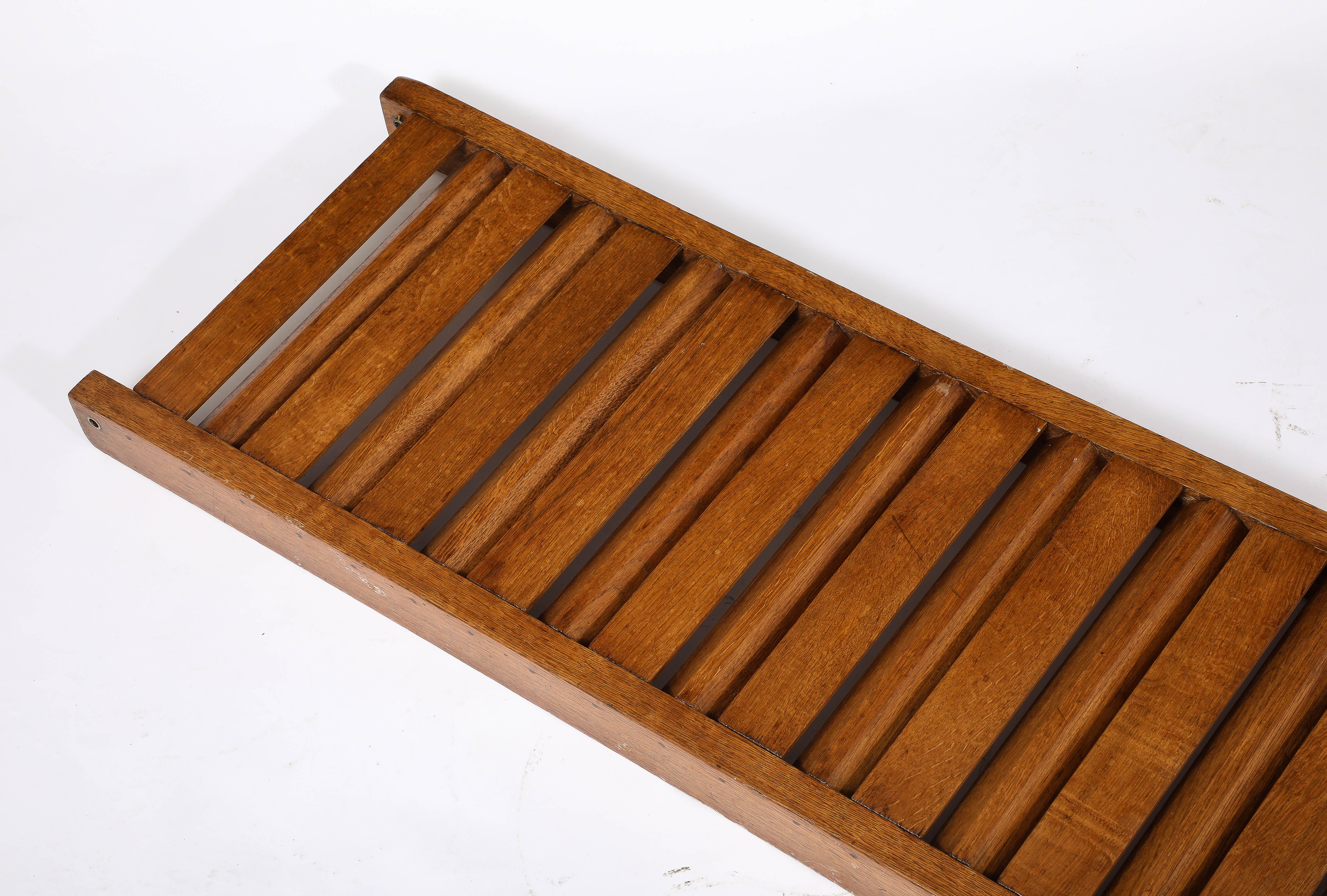 Large All Oak Headboard by Guillerme & Chambron - France 1970's For Sale 9