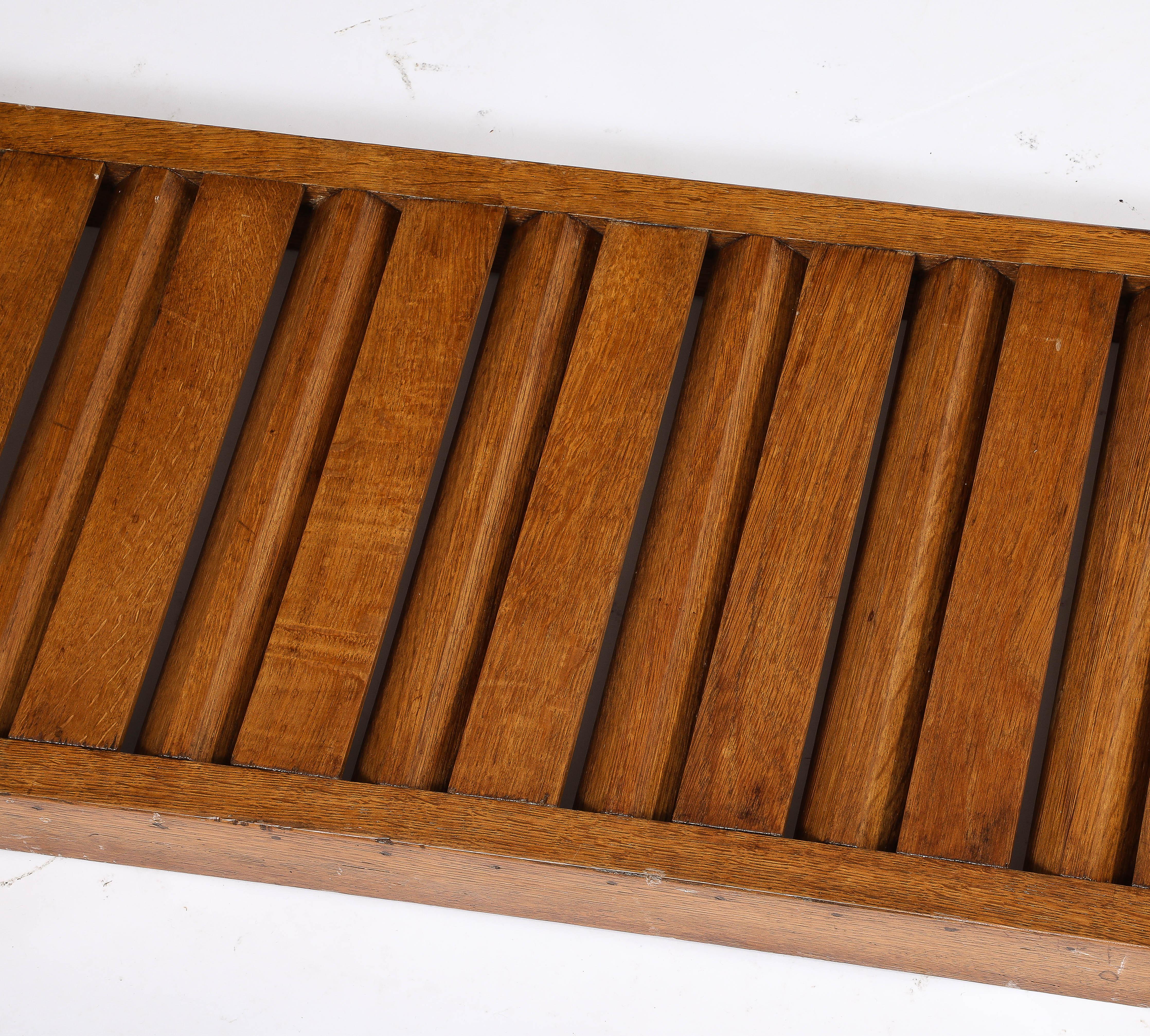 Large All Oak Headboard by Guillerme & Chambron - France 1970's For Sale 10