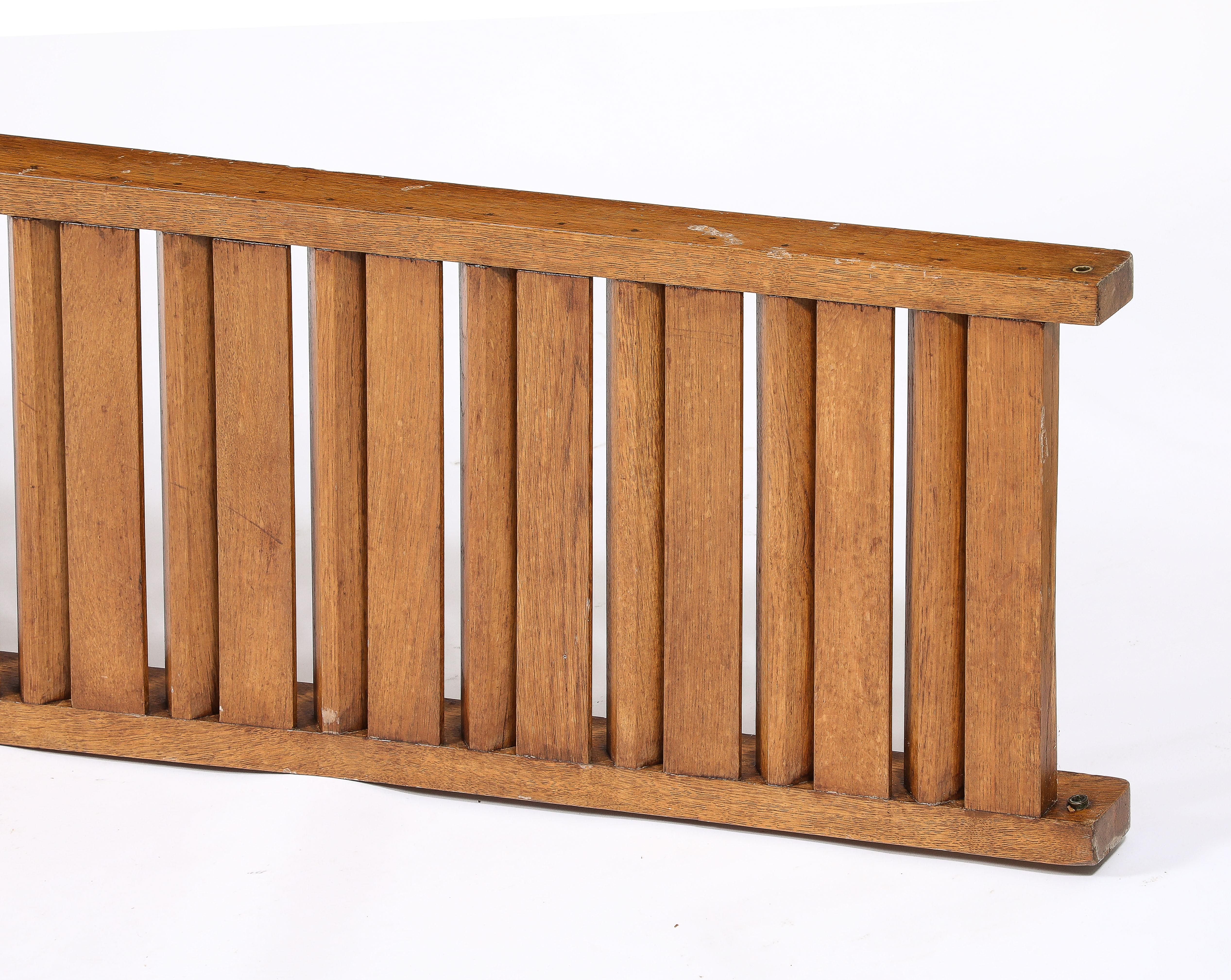 French Large All Oak Headboard by Guillerme & Chambron - France 1970's For Sale