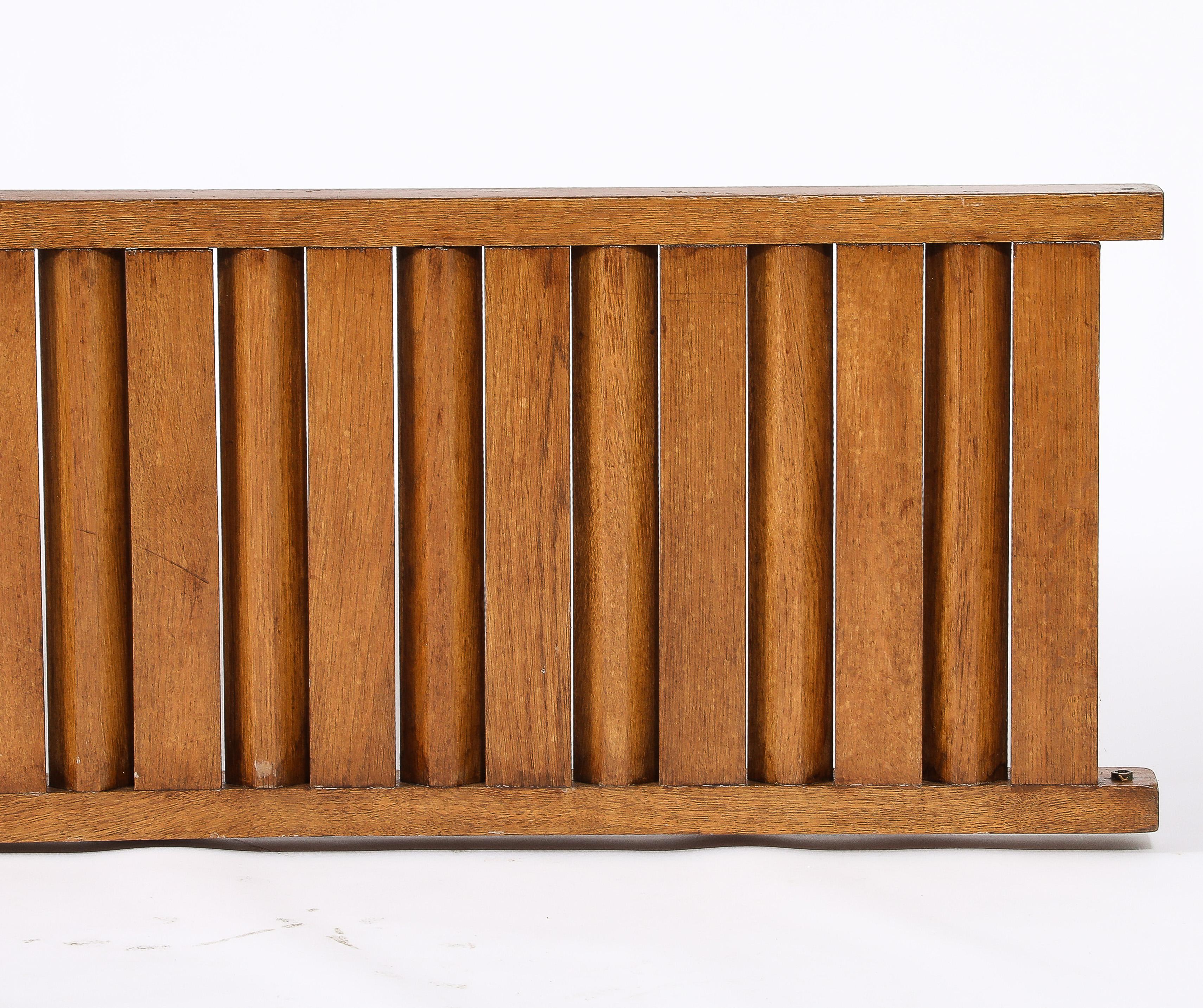 Large All Oak Headboard by Guillerme & Chambron - France 1970's For Sale 1