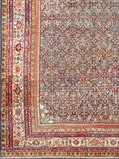 Large All-Over Antique Persian Sultanabad Rug in Green Background