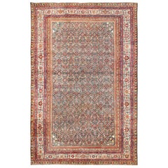 Large All-Over Antique Persian Sultanabad Rug in Green Background