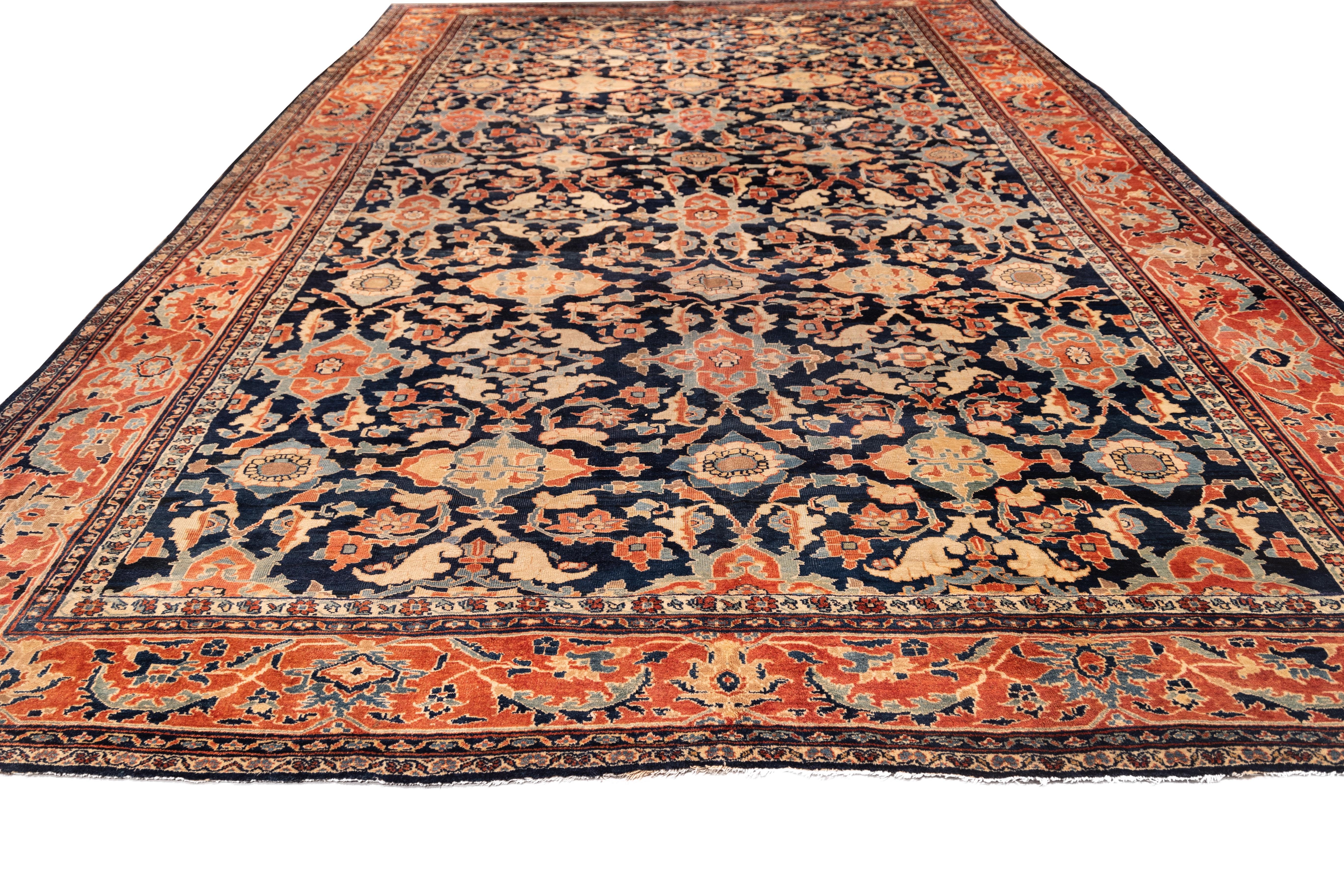 Sultanabad Large all over design ziegler sultanabad early 20th cent. For Sale