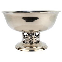 Large Allan Adler Mid-Century Modern Chinese Style Sterling Silver Punch Bowl